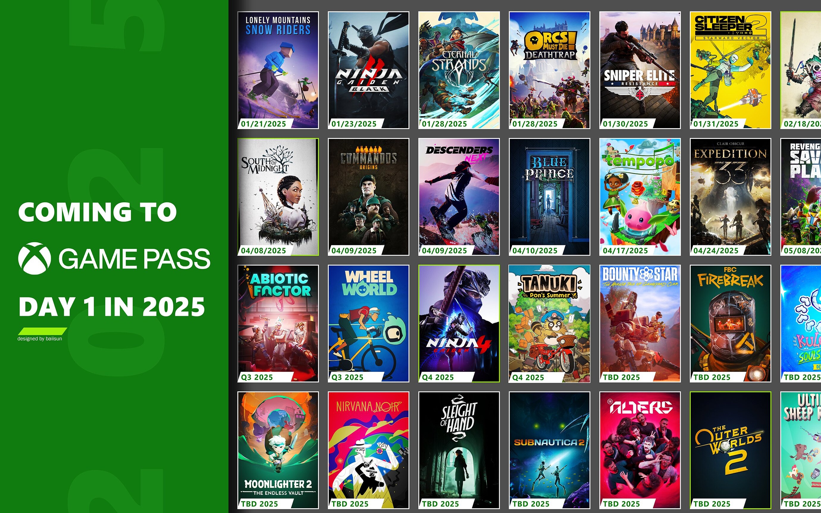 Xbox Game Pass Day 1 w 2025