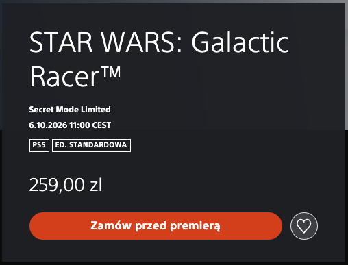 Star Wars: Galactic Racer - ceny #1