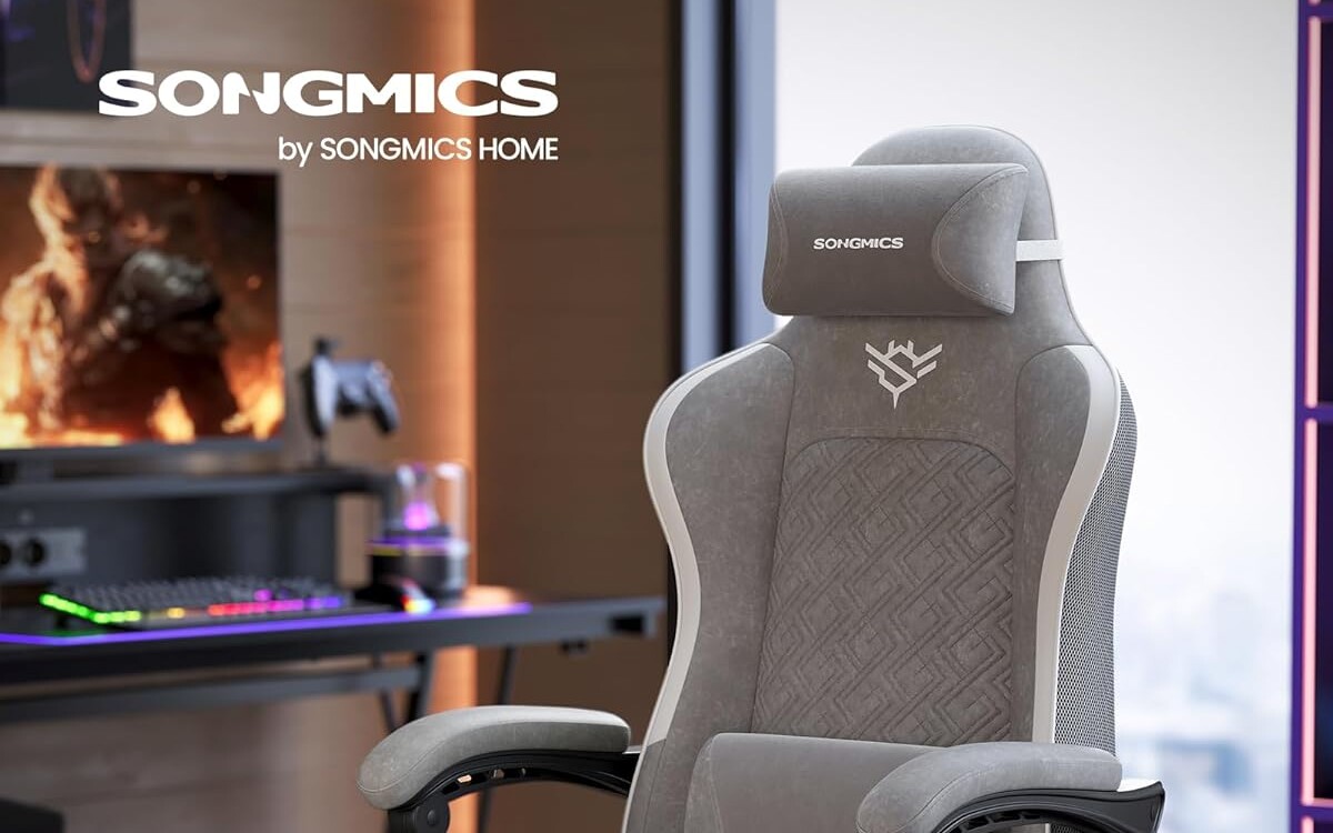 Wyśmienity fotel SONGMICS z zamszu, poduszką sprężynową, oddychający materiał za 499 zł