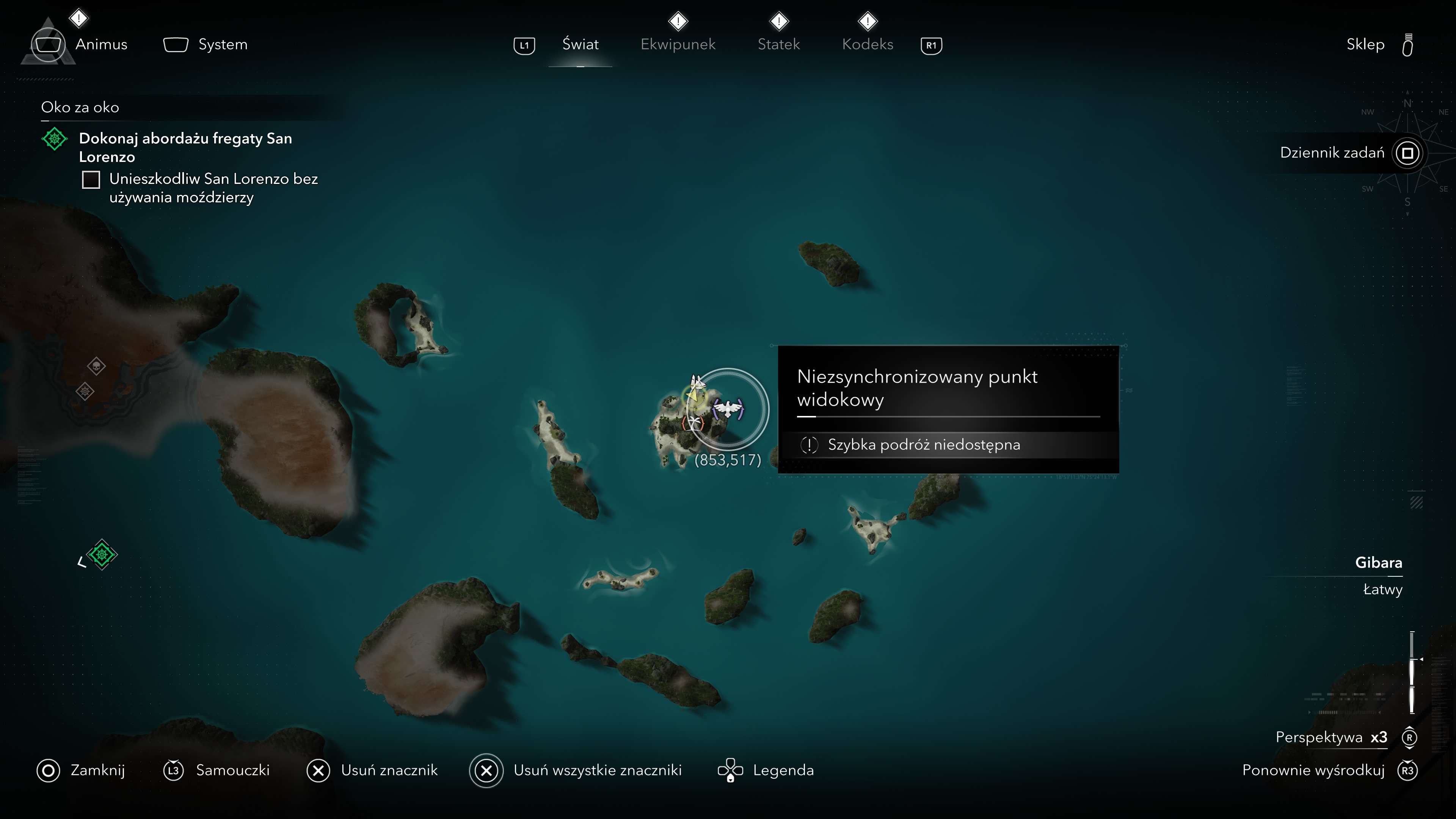 Assassin's Creed Black Flag Resynced - Wieże synchronizacyjne, punkty widokowe na Wyspa Mariguana