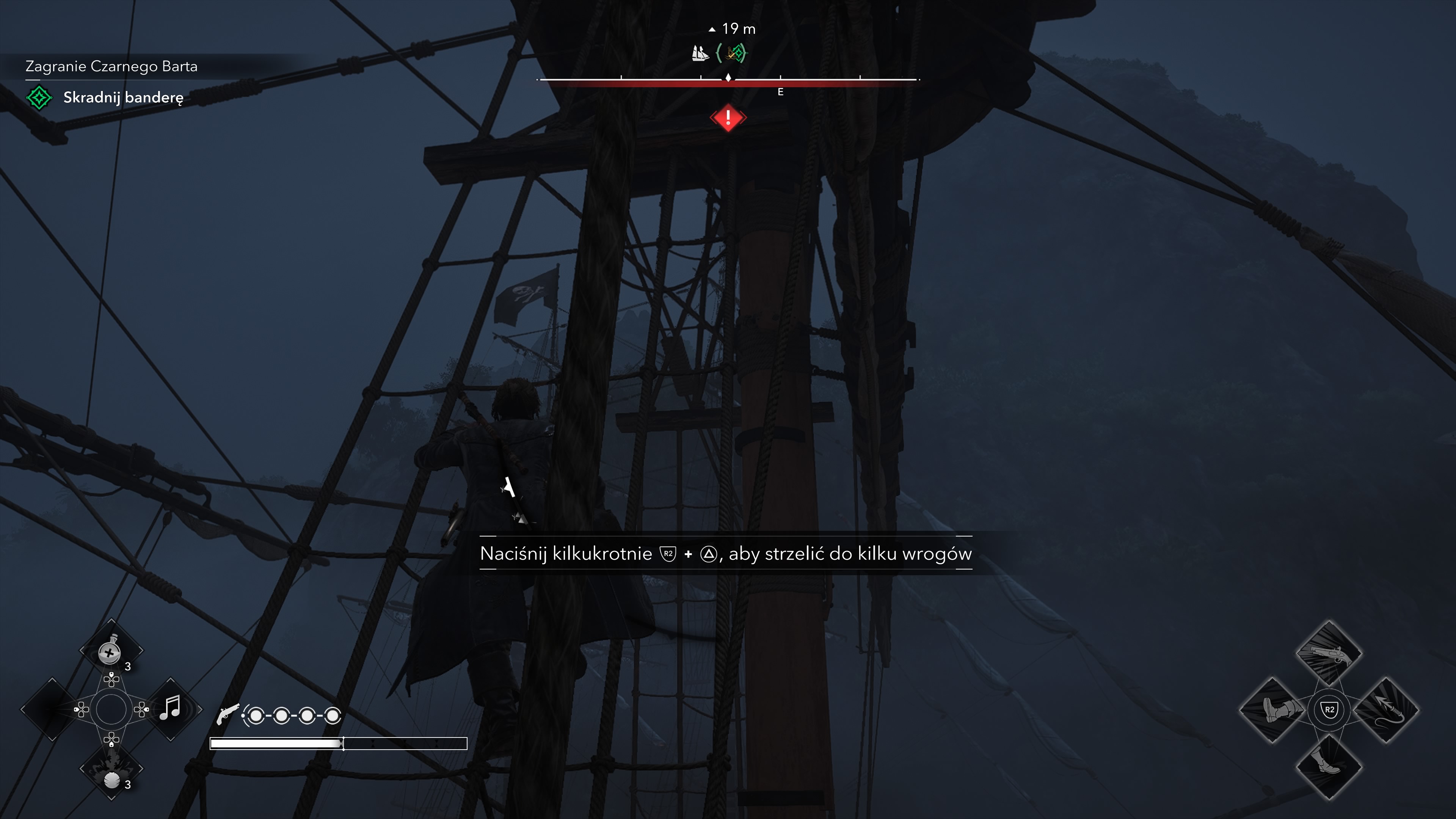 Assassin's Creed Black Flag Resynced - Zagranie Czarnego Barta: portugalski okręt, bandera, Nosso Senhor