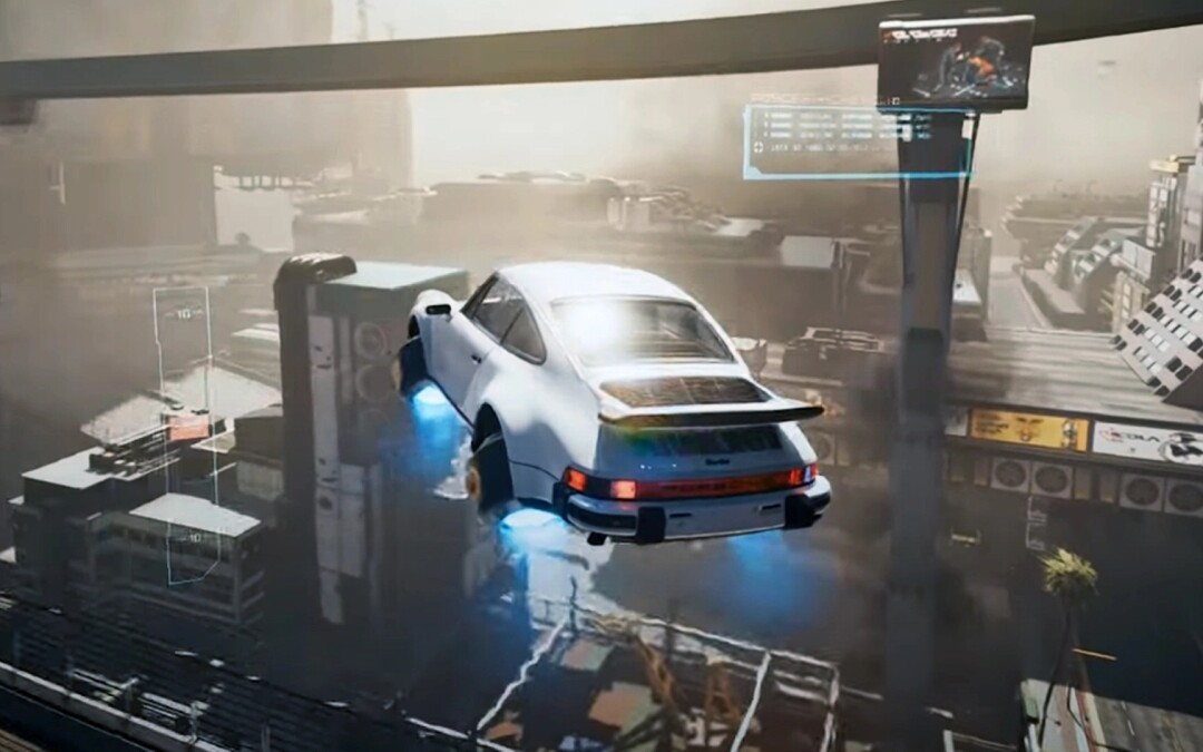 Cyberpunk 2077 latające samochody