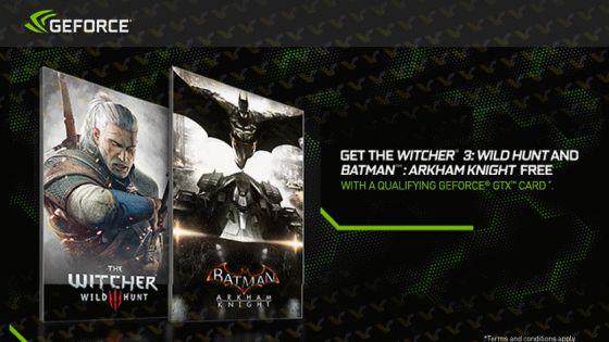 Kupując GeForce'a dostaniesz Wiedźmina 3 i Arkham Knight za darmo. Serio!