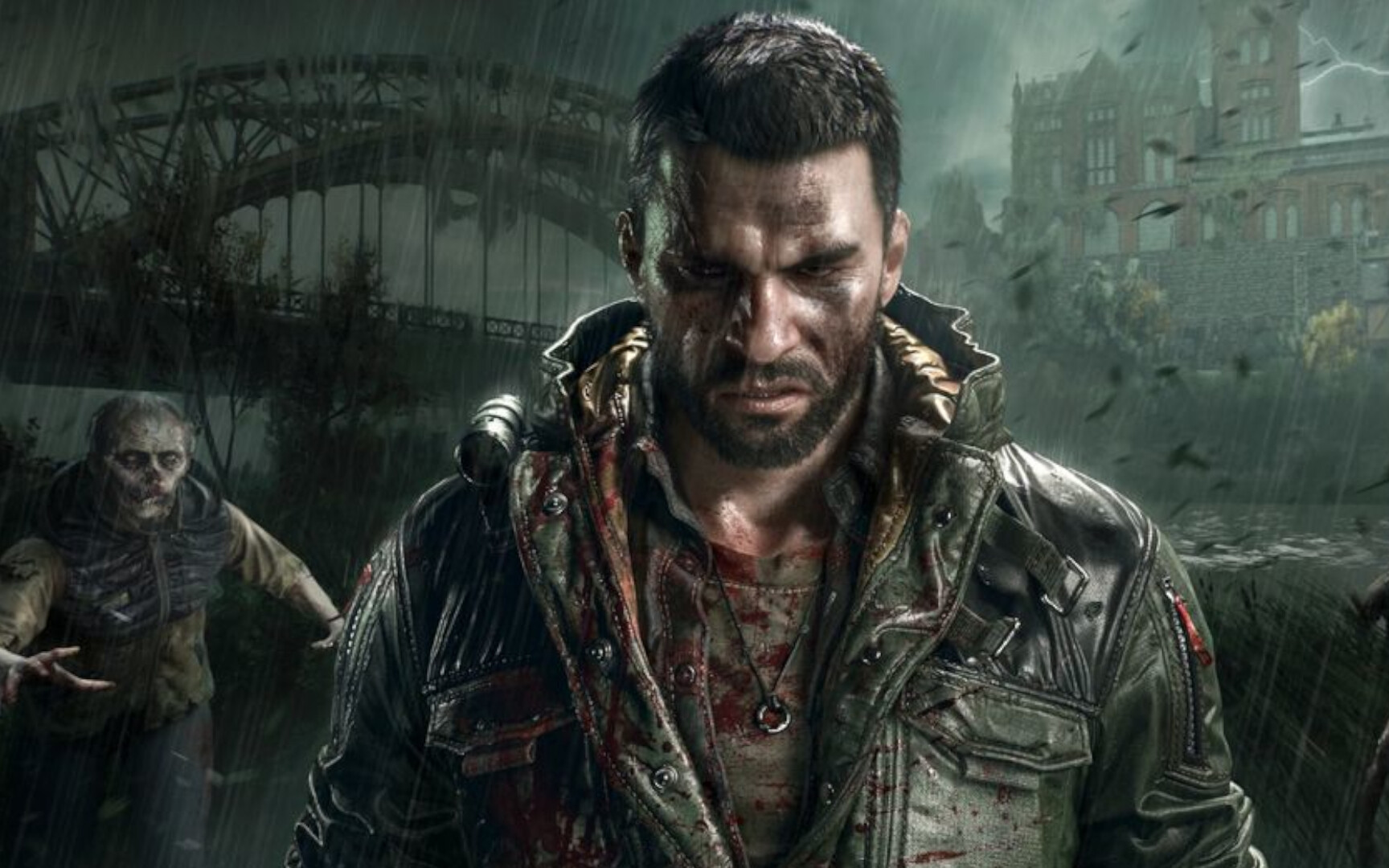 Dying Light: The Beast - Kyle Crane + zombie na zielonym tle