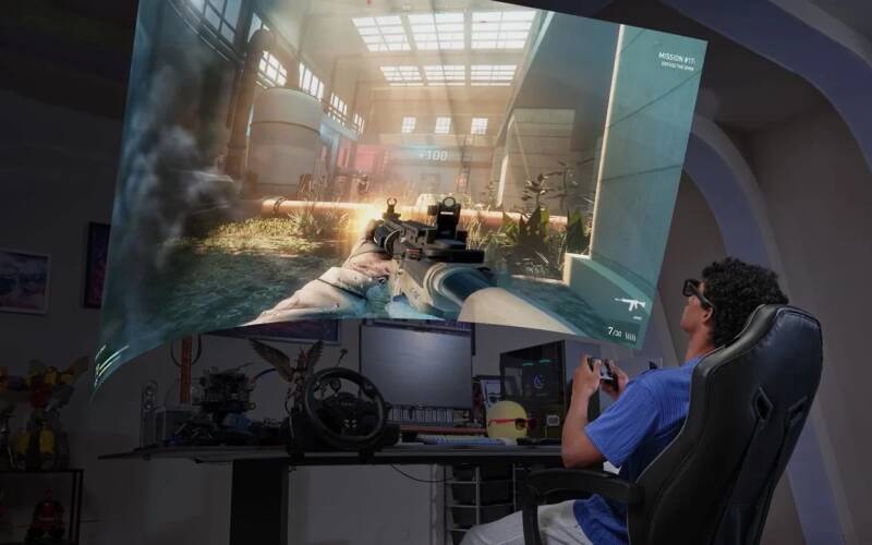 Games on a 330-inch screen using augmented reality glasses.  We know the price of the XREAL Air 2