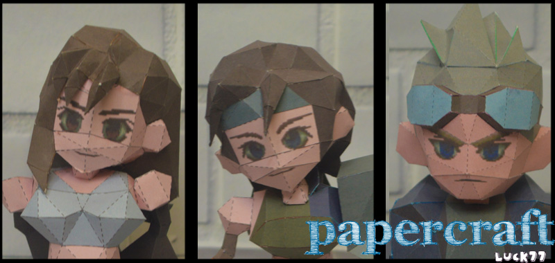 Papercraft #25 – Final Fantasy VII – Tifa, Yuffie, Cid