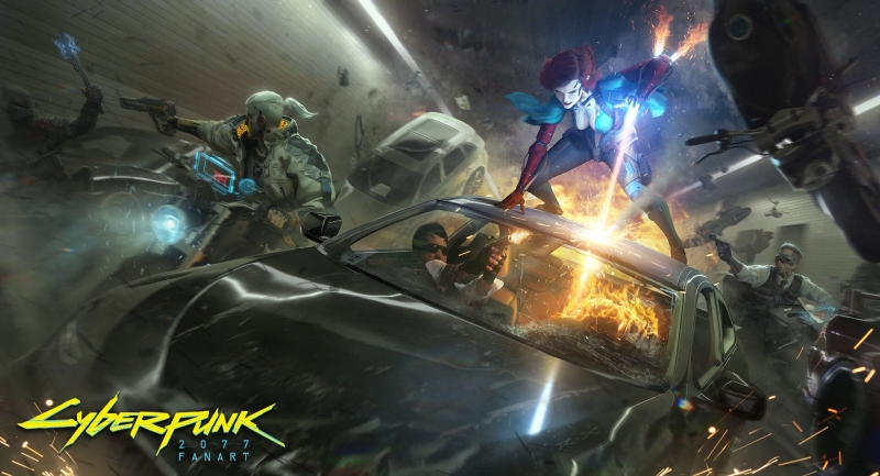 Wiedźmin x Cyberpunk 2077 na klimatycznych grafikach. To połączenie zachwyca