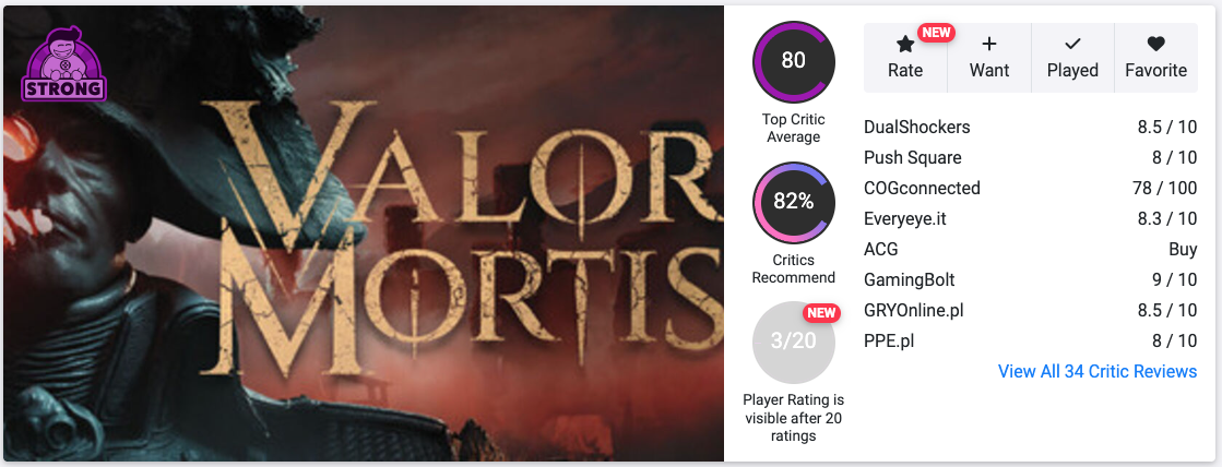 Valor Mortis oceny