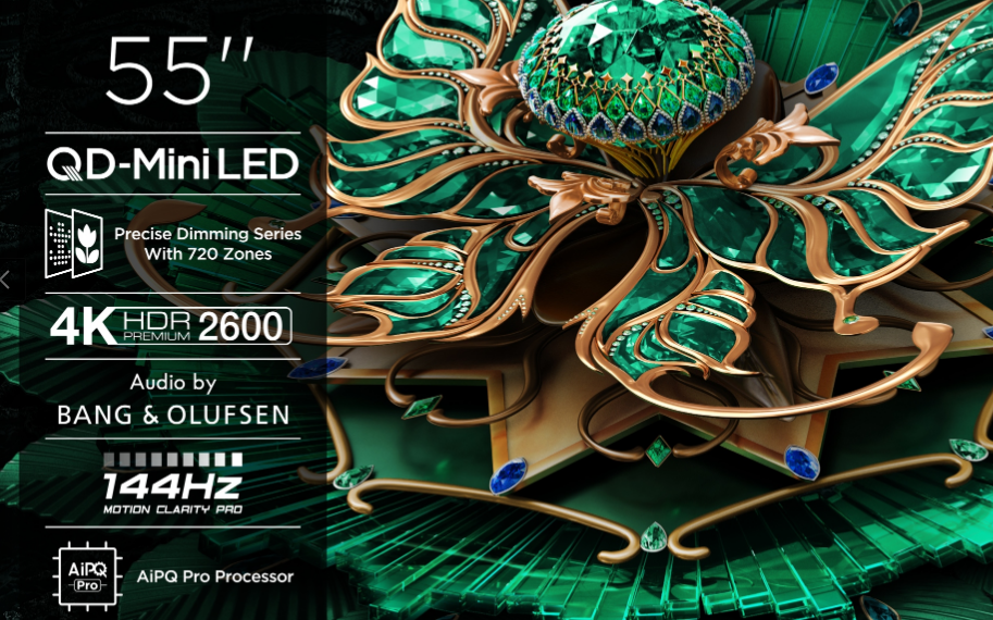Tylko 5 egzemplarzy! TV TCL z QD-Mini LED, Bang & Olufsen, 144 Hz z Clarity Pro za 2675 zł zamiast 3499 zł