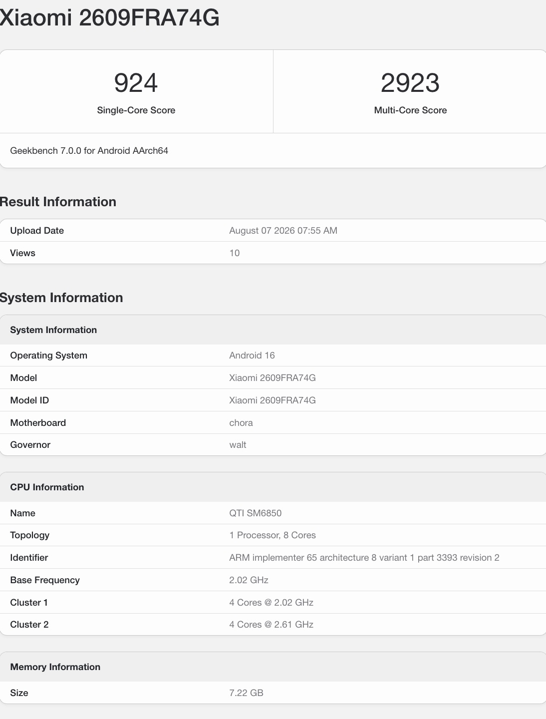 Redmi Note 17 Pro Max Geekbench