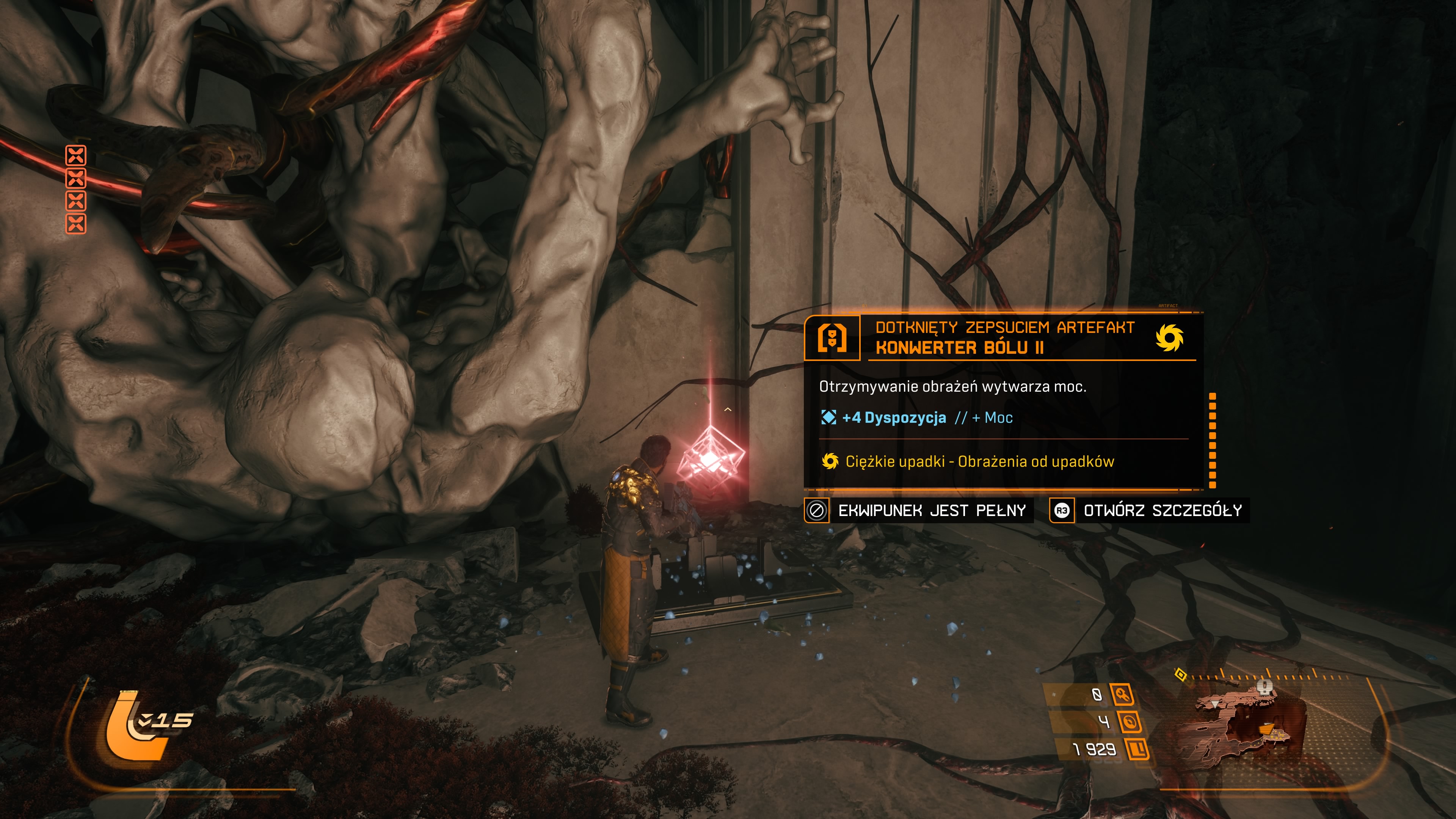 Saros - Artefakty: zbieranie, usuwanie zepsucia, wyrzucanie, ulepszanie,zakład akolity, usprawniacz