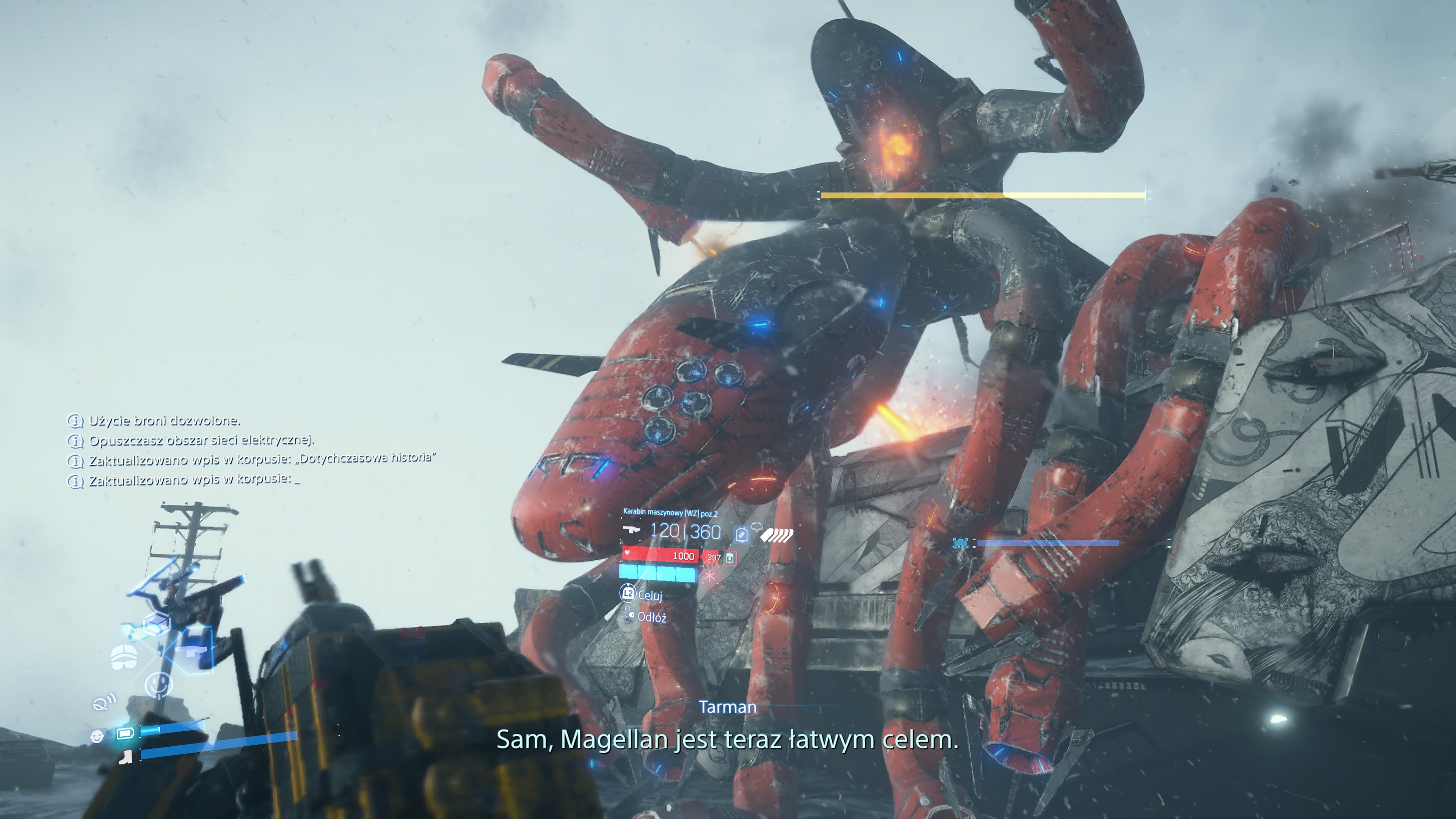 Death Stranding 2 - Zlecenie 39: Ogromny widmowy mech Kraken, topiący Magellana
