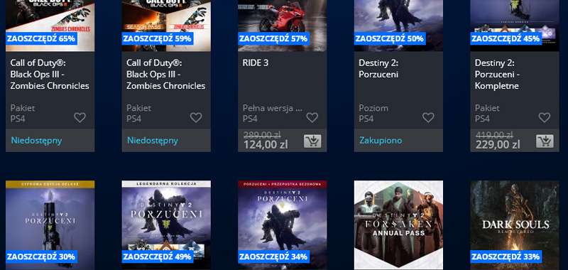 Weekendowa promocja w PS Store. Taniej m.in. Destiny 2, Black Ops 3 i Dark Souls