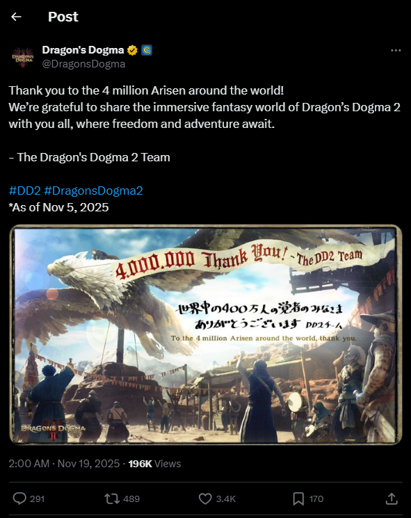 Capcom może być spokojny. Dragon's Dogma 2 hitem sprzedażowym, gracze chcą więcej