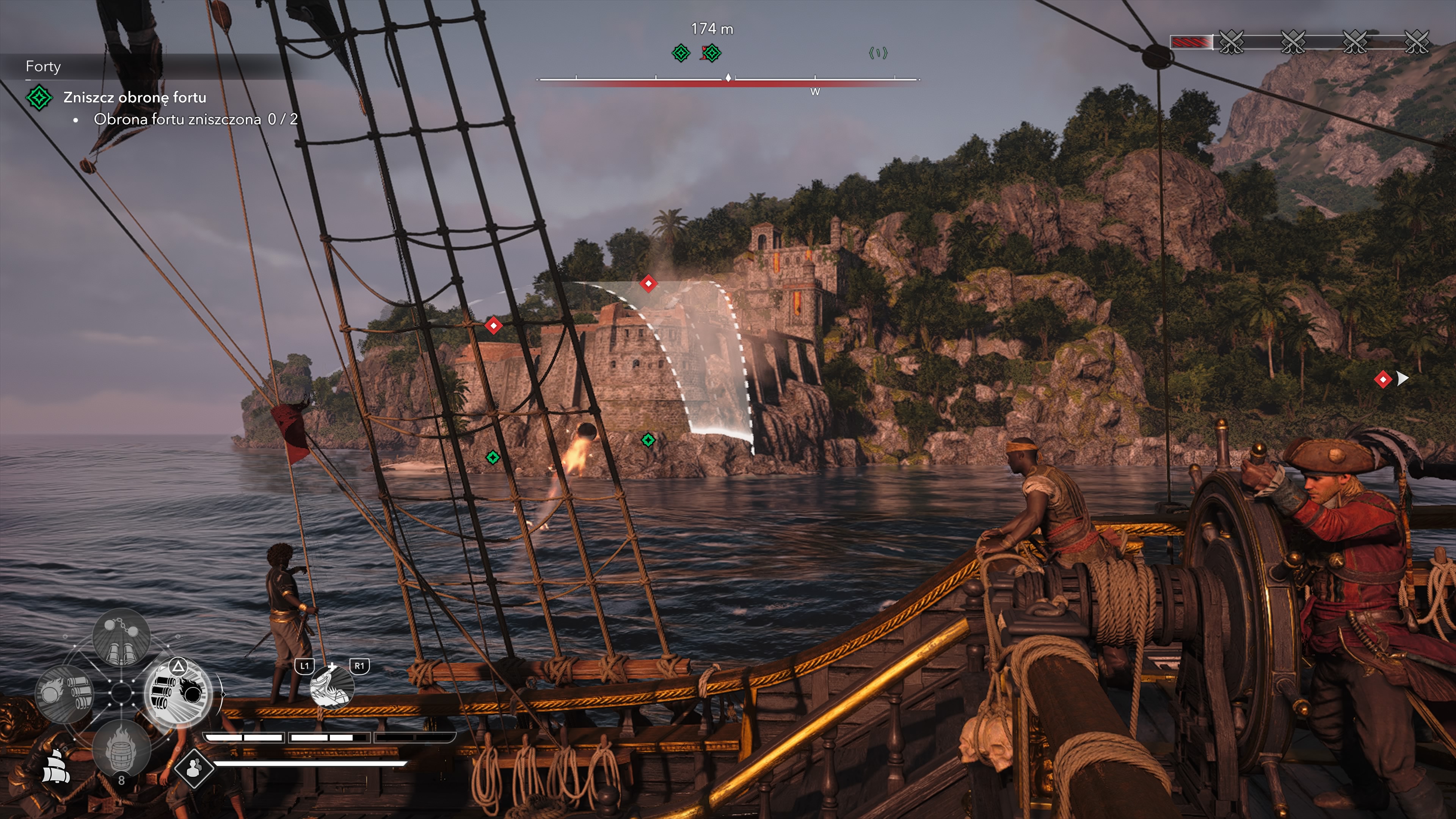 Assassin's Creed Black Flag Resynced - Forty: Charles Vane, forteca wroga, Punta Guarico