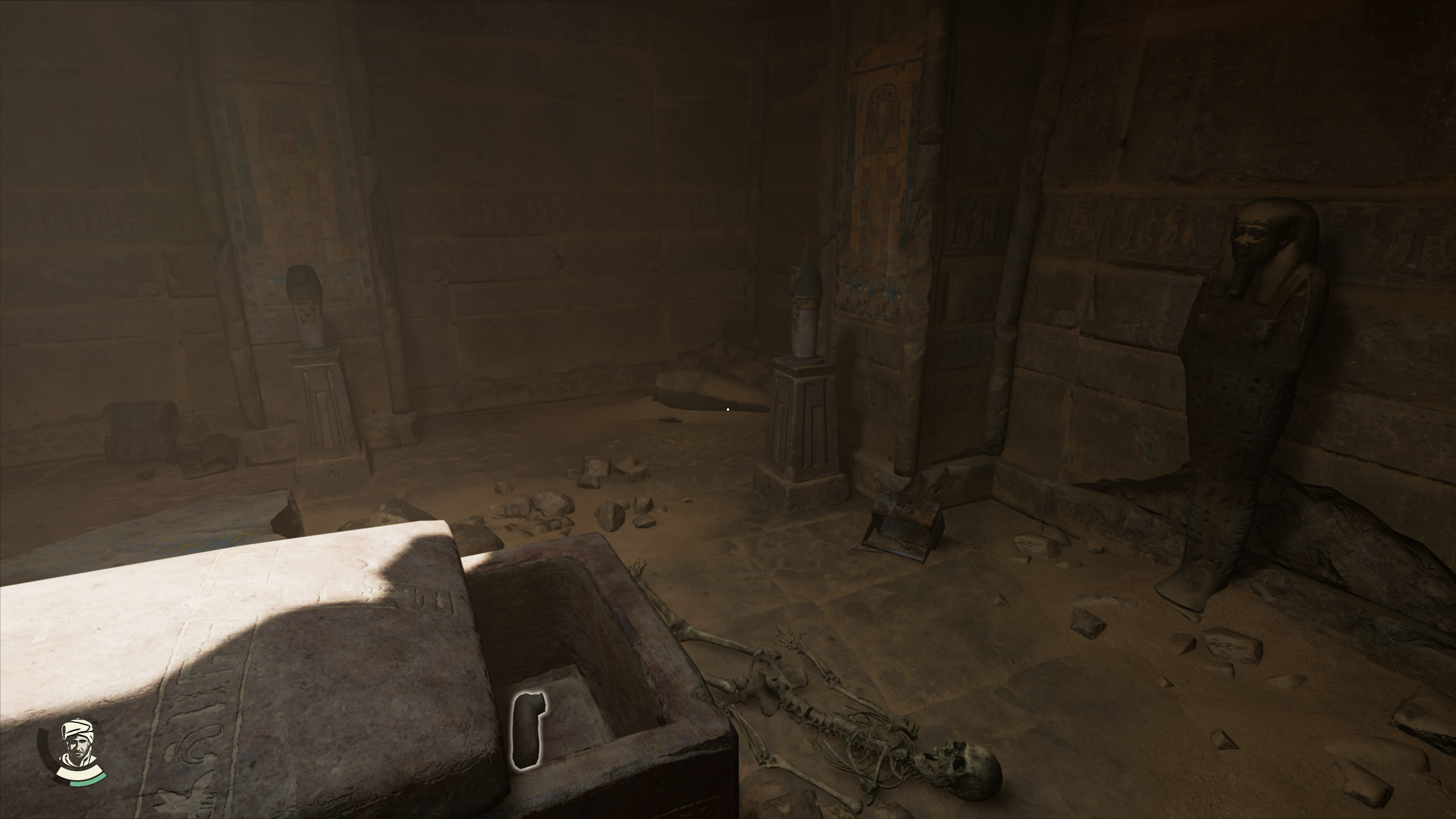 Indiana Jones Wielki Krąg - Siedziba wieczności: szpieg, urny, sarkofag, 4 piedestały