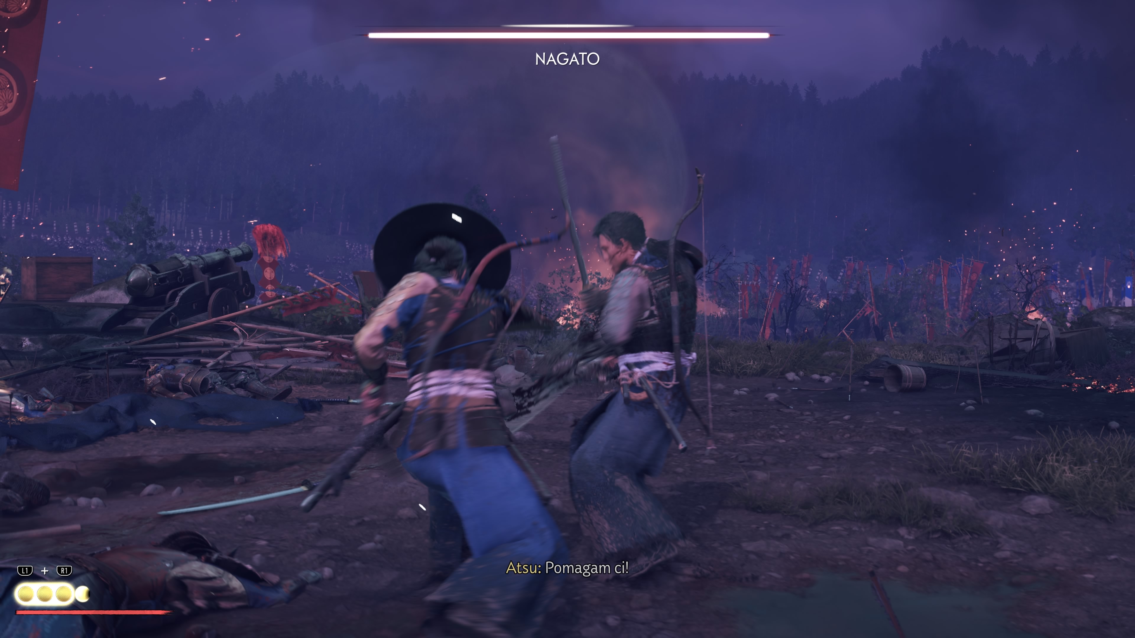 Ghost of Yotei Echoes of Sekigahara - Bitwa teraźniejszości i przeszłości: góra Akan, Gwardia, boss Nagato