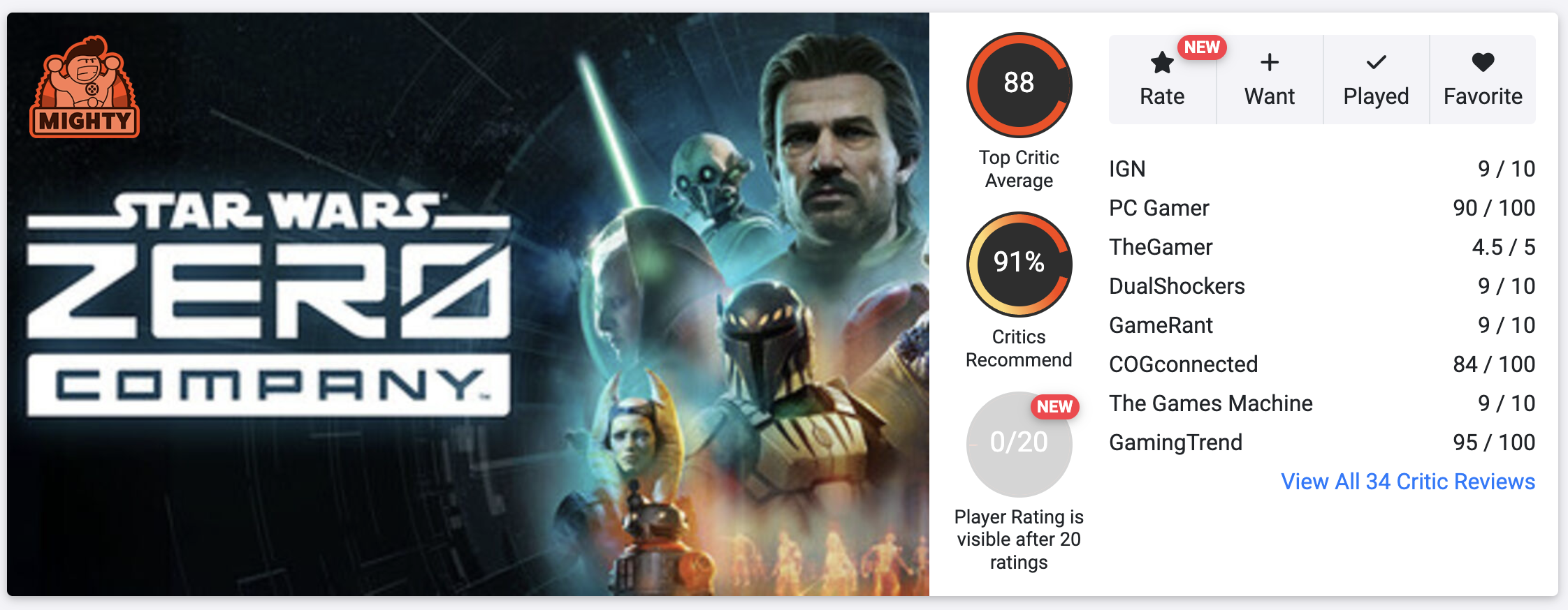 Star Wars Zero Company Oceny