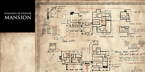 Capcom udostępnia jako tapetę plan posiadłości Spencera z Resident Evil