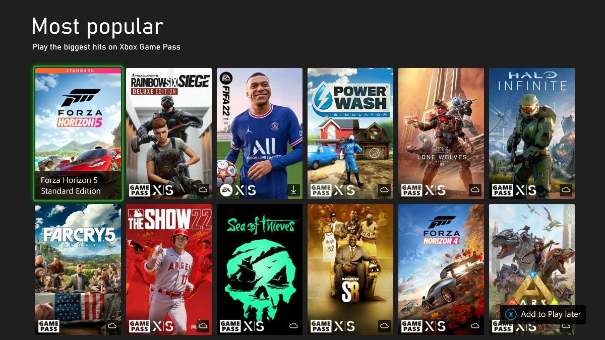 Xbox Game Pass - Most Popular