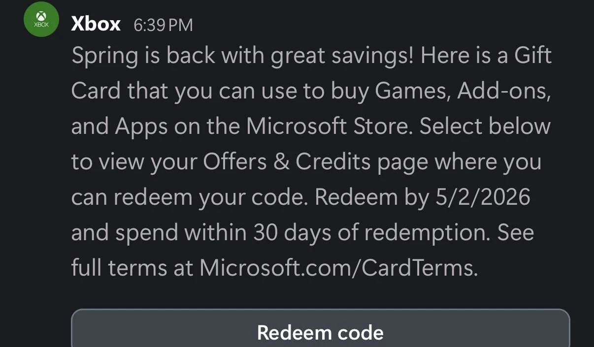 Xbox zaczyna wiosnę z przytupem, wysyłając karty podarunkowe graczom. Sprawdź swoją skrzynkę