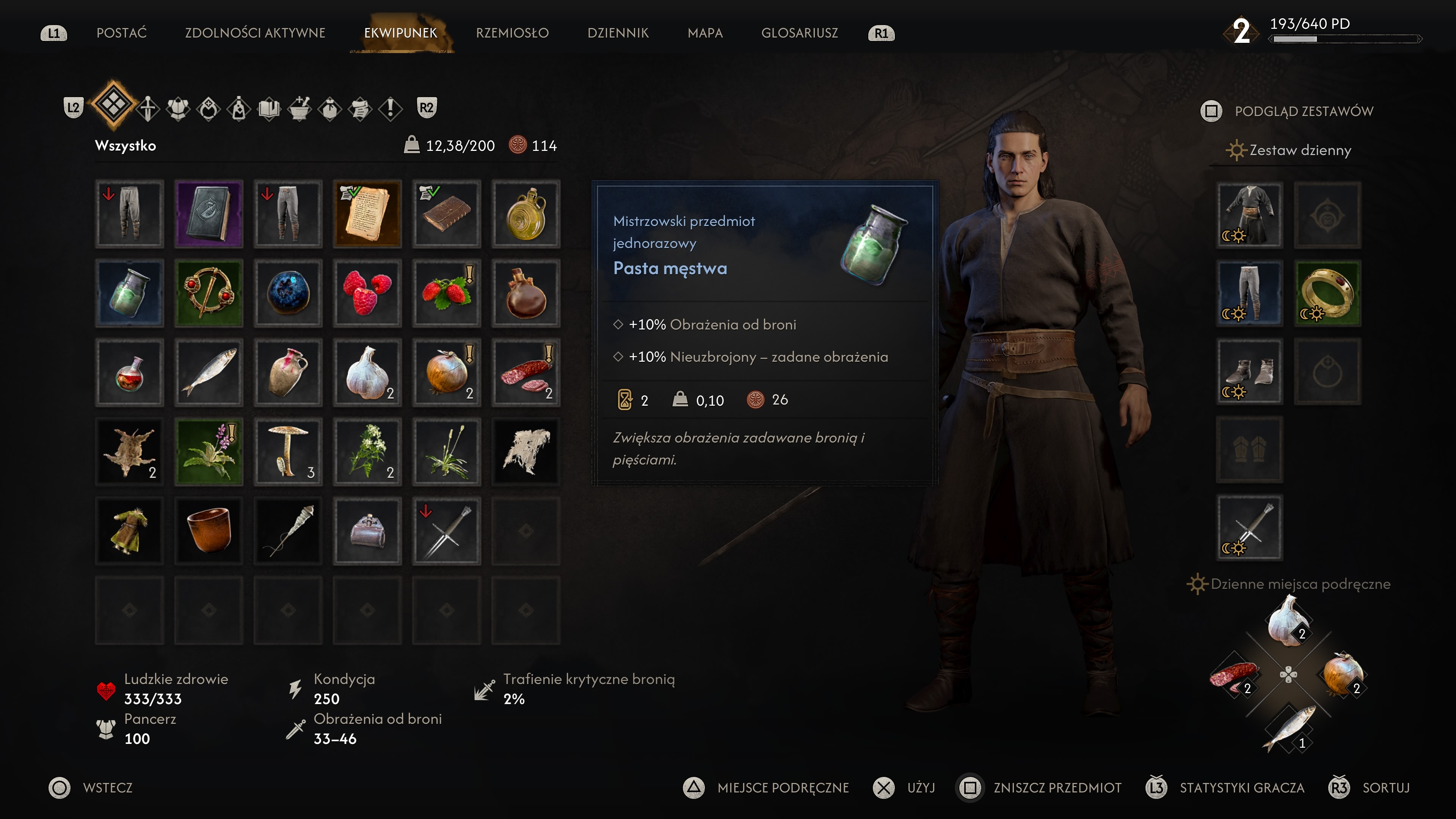 The Blood of Dawnwalker - Rzemiosło, efekty jedzenia i przedmiotów jednorazowych