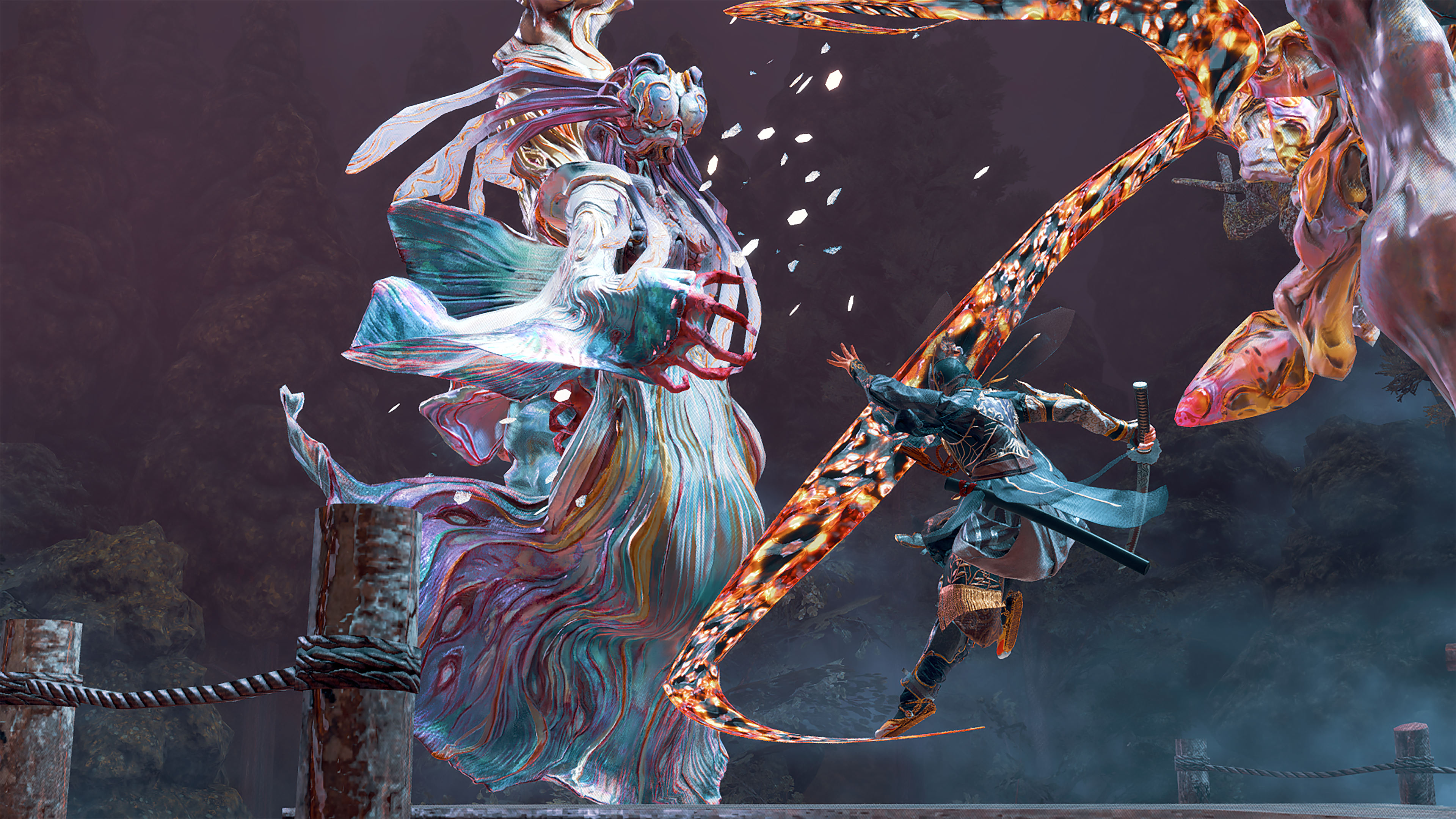 Kunitsu-Gami: Path of the Goddess - switch 2 - recenzja - taniec przy bossie