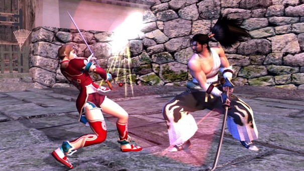 Mitsurugi i Nightmare walczą na pokazie Soul Calibur II HD Online