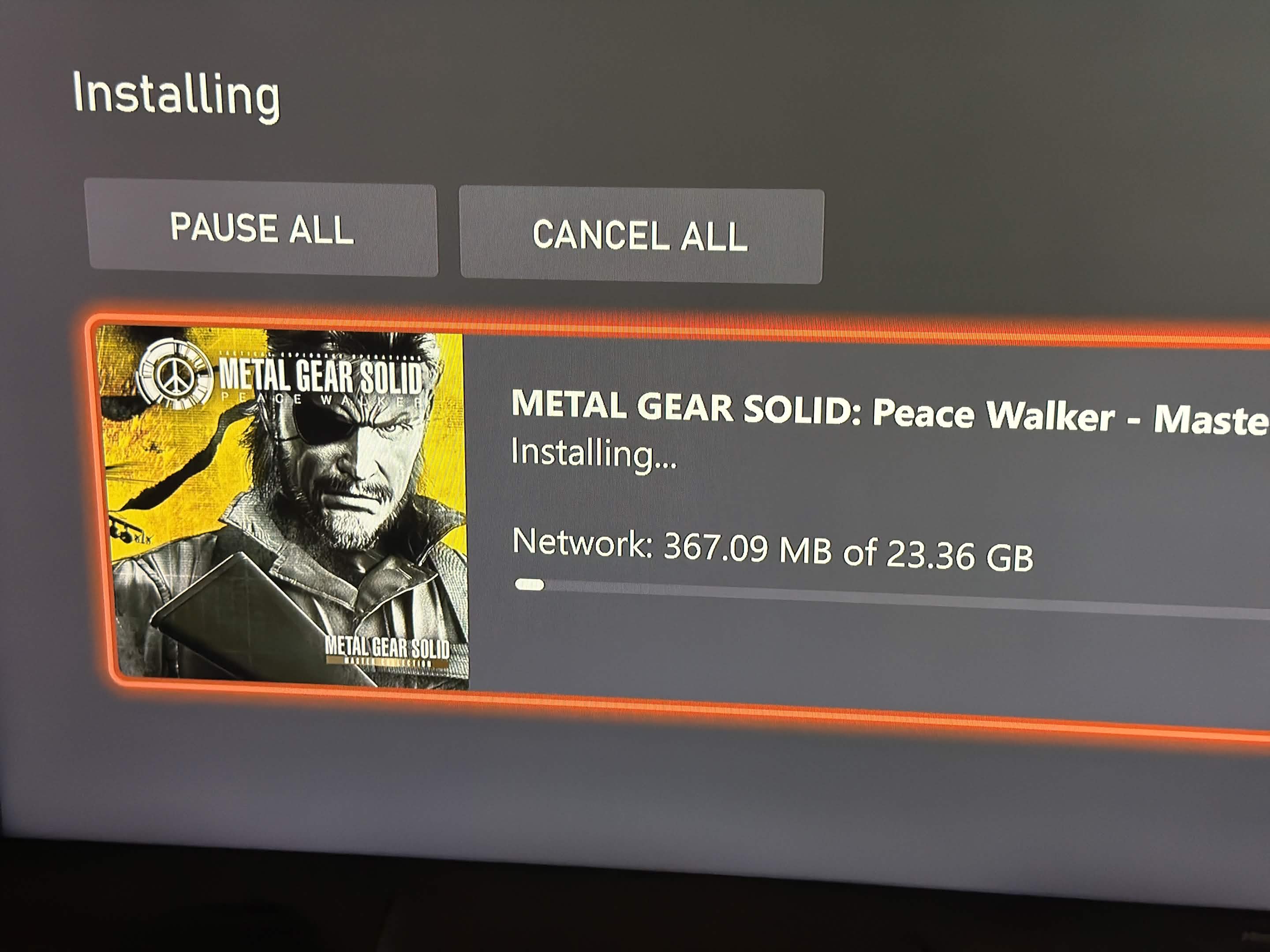 Metal Gear Solid Peace Walker Xbox preload