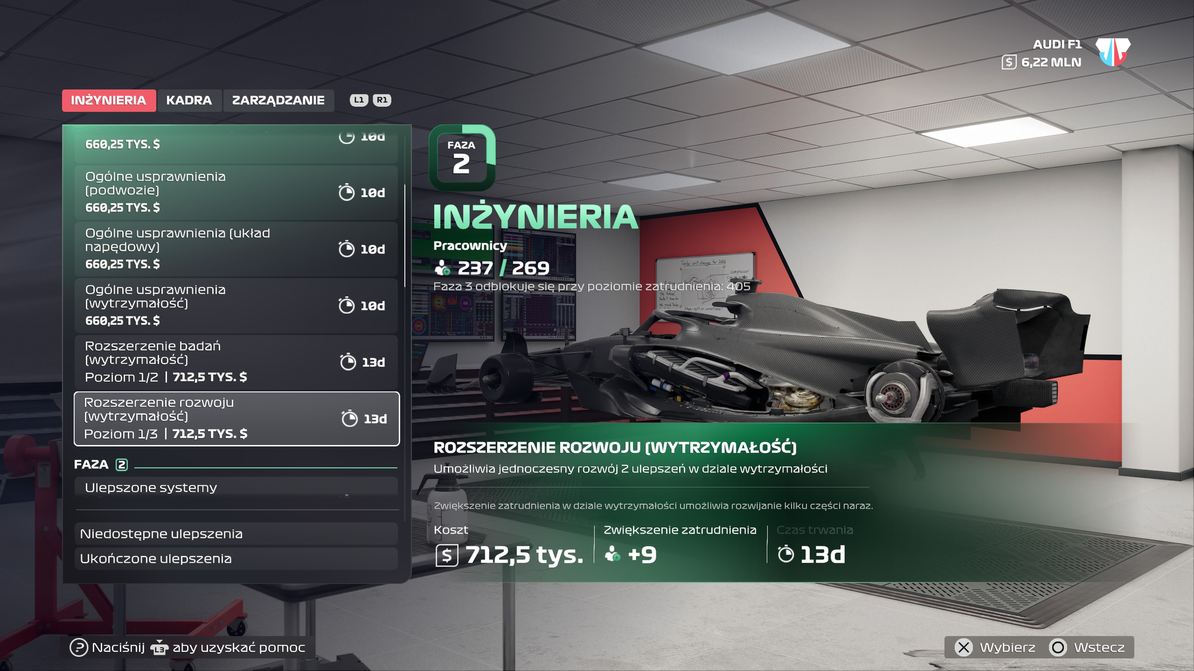 F1 25 - Ulepszanie sekcji inżynierii, kadr, zarządzania w MyTeam: zwiększanie możliwości i wydajności, jak?