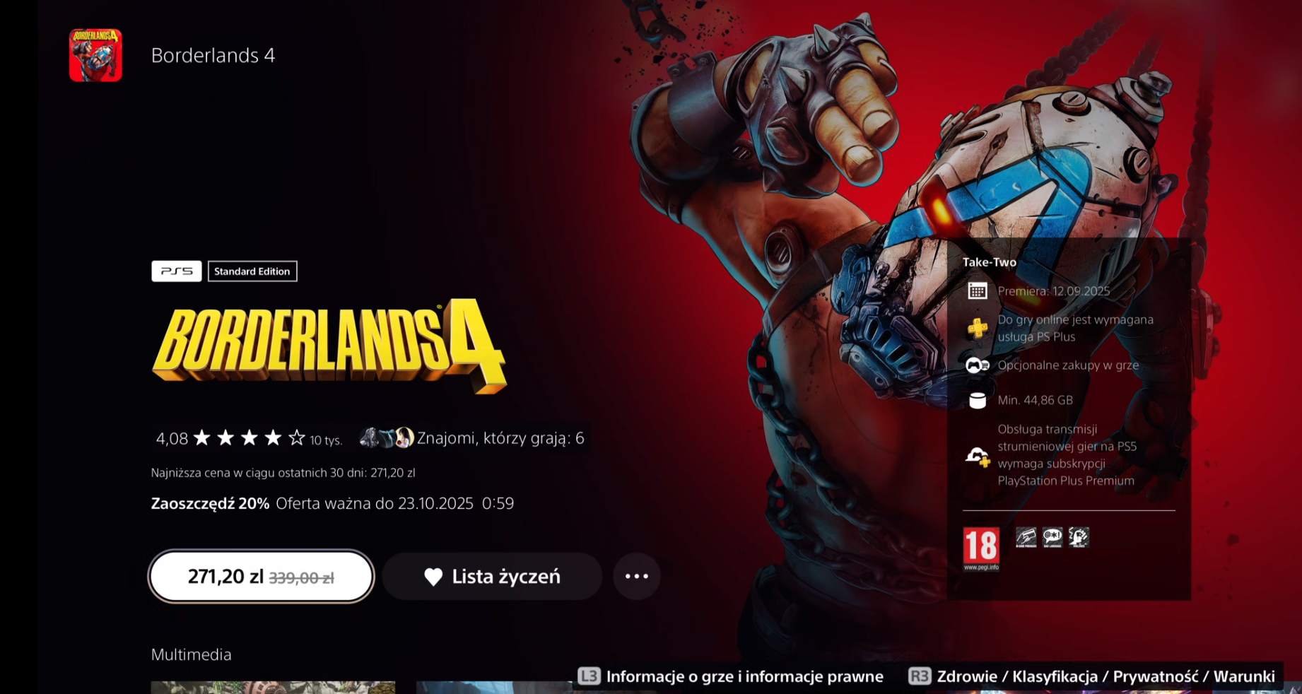 PlayStation Store informacja o cenie przed obniżką