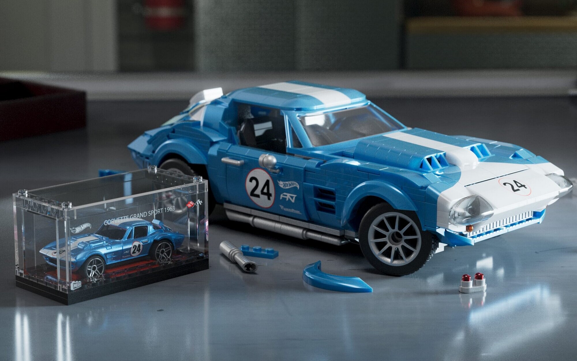 Promocja na zestaw klocków MEGA Hot Wheels - 1065 elementów Corvette Grand Sport 1963 za 224,99 zł