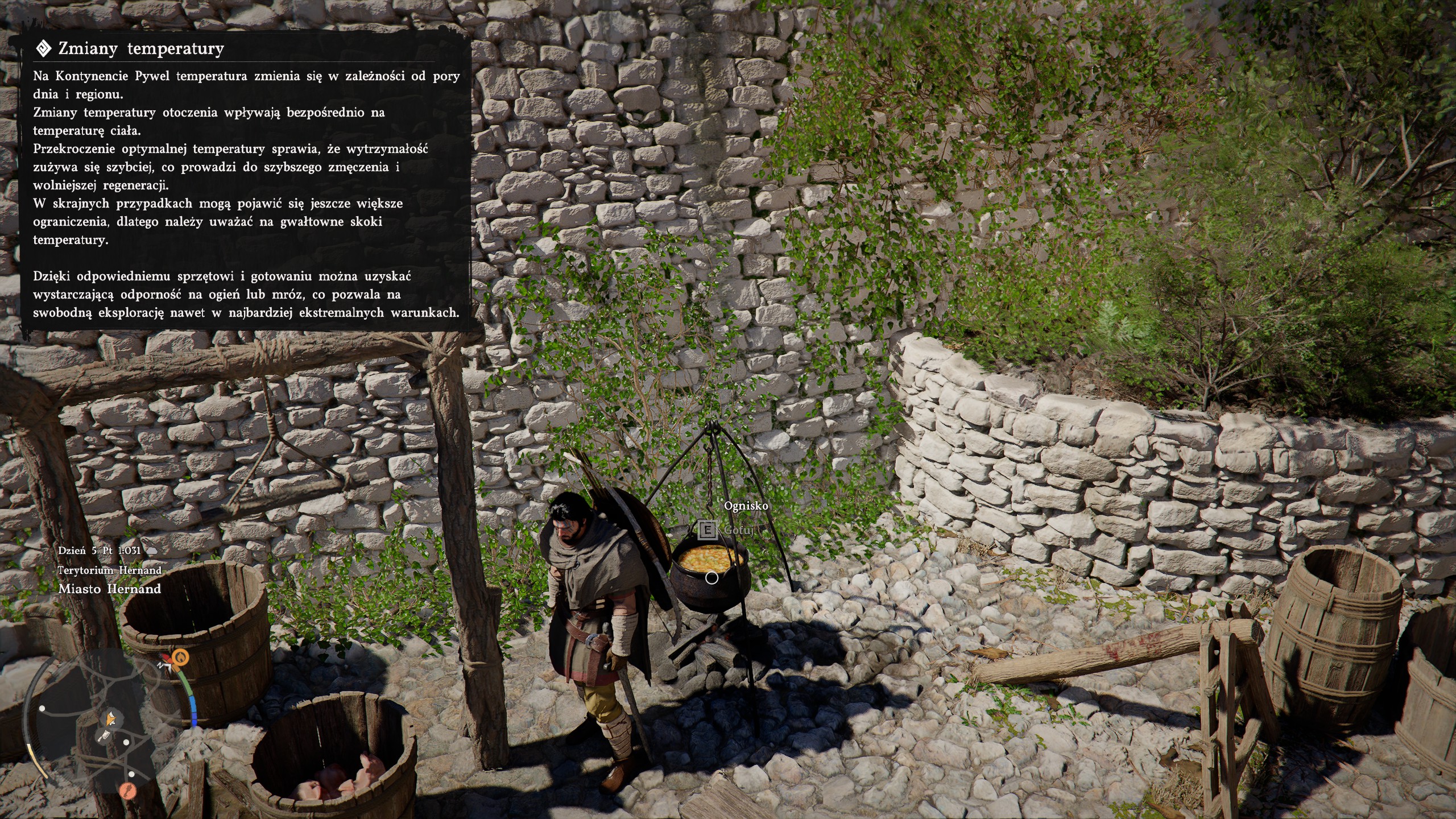 Crimson Desert - Gotowanie, składniki, odporność na mróz i ogień, zmiana temperatury