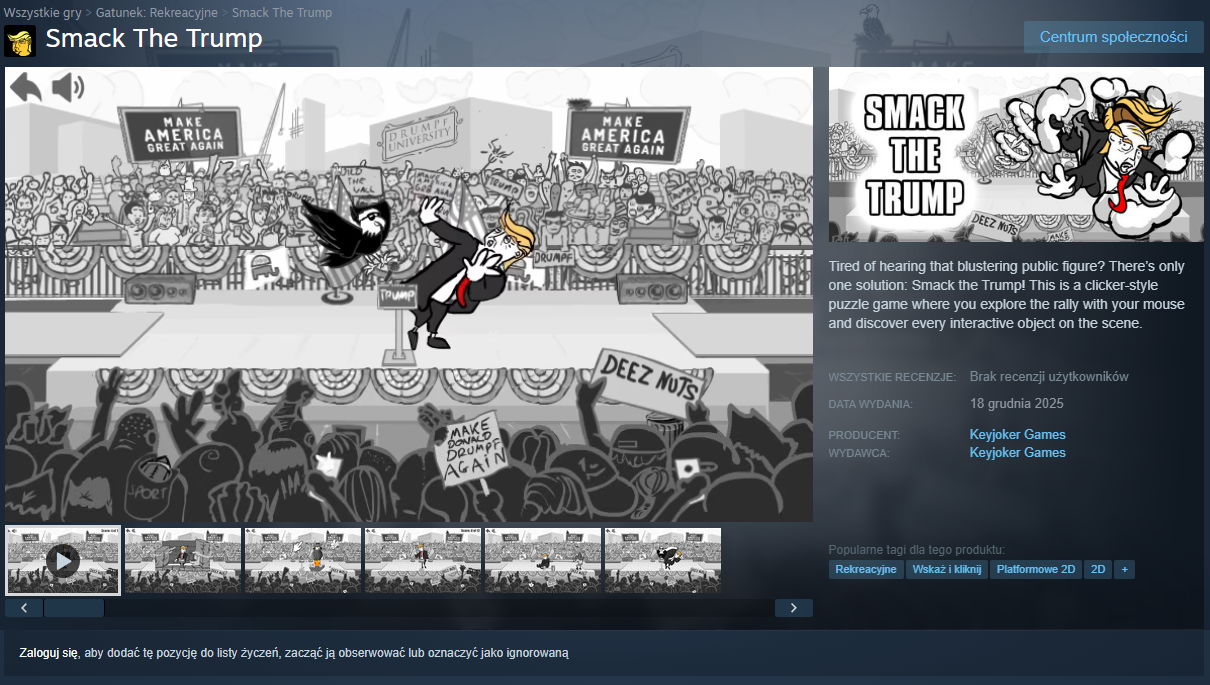 Będzie wielka afera w świecie gier? Za kilka dni premiera tytułu "Uderzyć Trumpa"