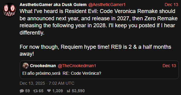 To będzie gratka dla fanów Resident Evil. Code Veronica Remake bliżej niż dalej, RE0 Remake w planach