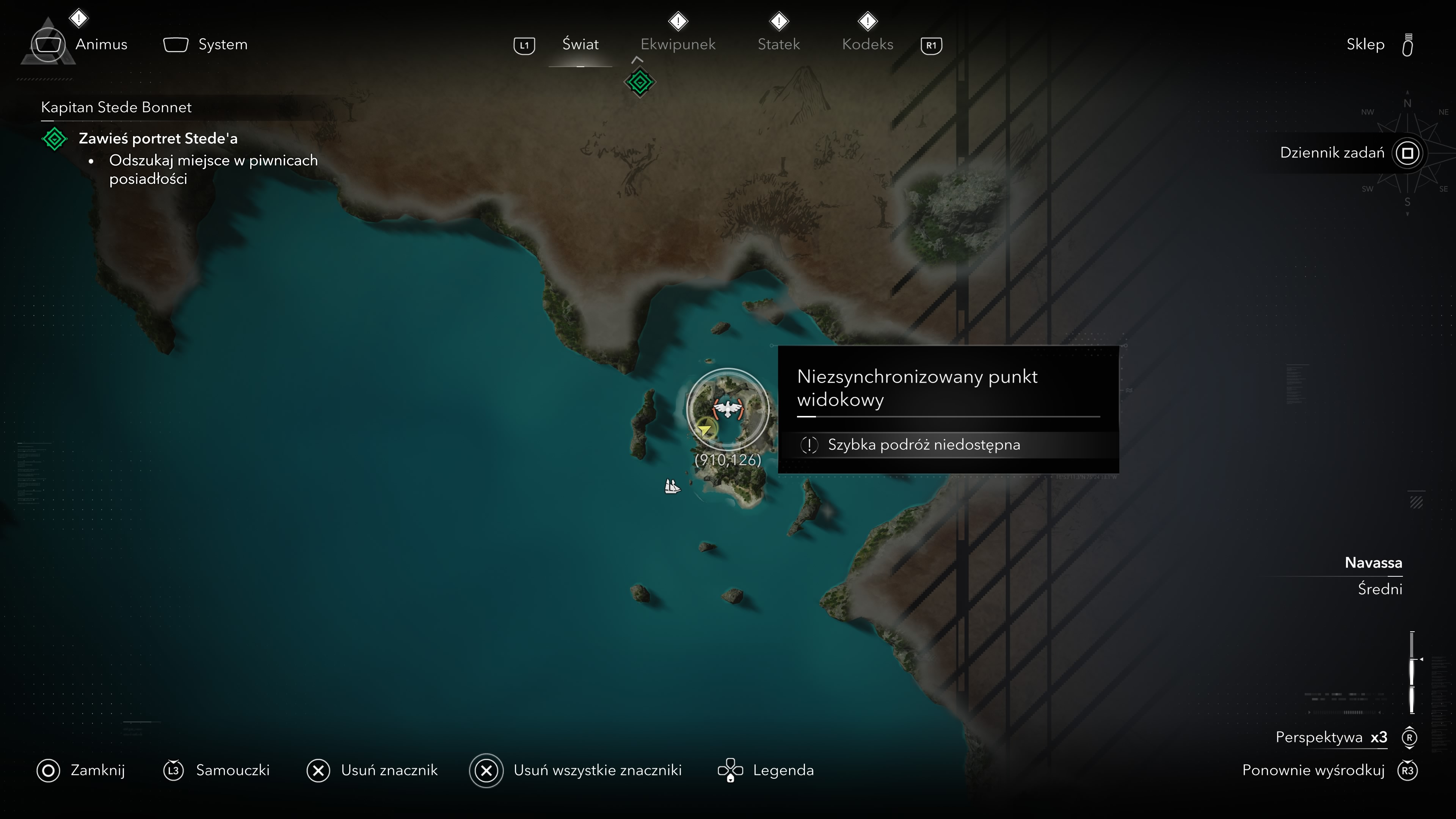 Assassin's Creed Black Flag Resynced - Wieże synchronizacyjne, punkty widokowe na Wyspa Tajemnic