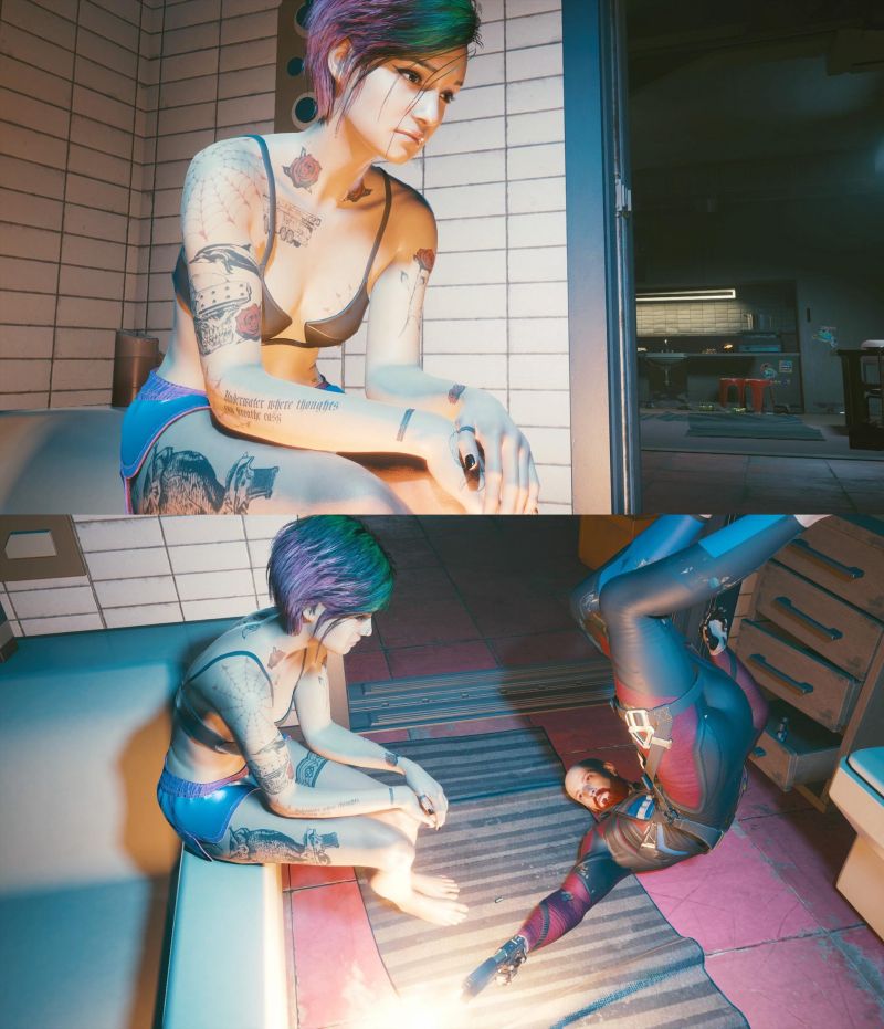 Cyberpunk 2077 zmusza graczy do kombinowania. Strzały pozwalają rozświetlić scenę i wykonać ładną fotkę