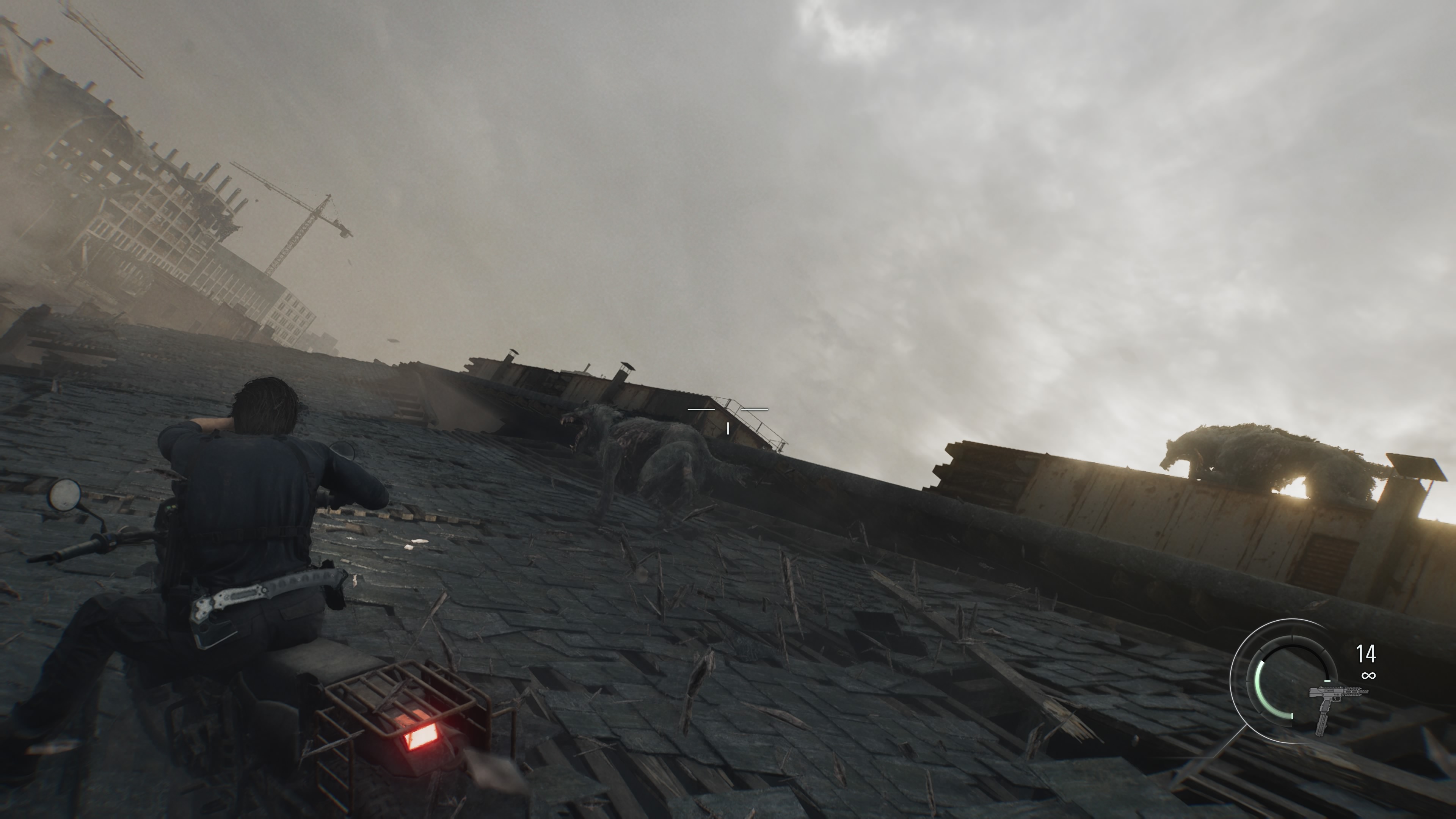 Resident Evil Requiem - Leon: Wieża Willisa, przekaźnik, szyby, winda, brama, detonator, motocykl, psy Victora