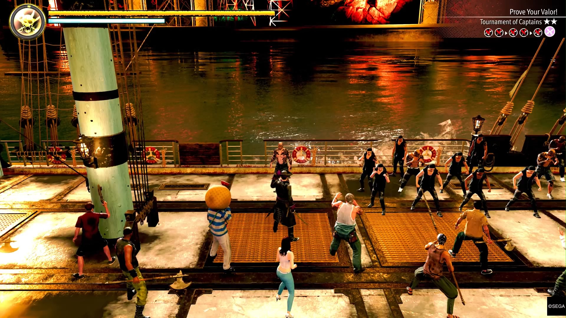 Like a Dragon: Pirate Yakuza in Hawaii - recenzja gry - walka na statku