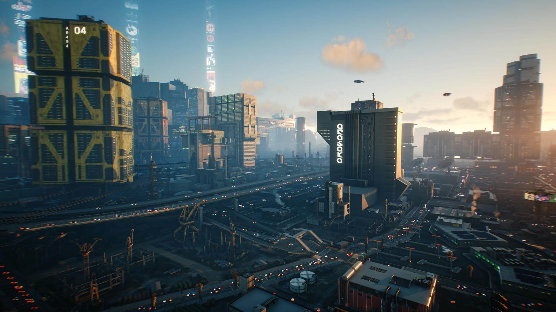 Night City z oficjalną stroną przedstawiającą dzielnicę miasta za pomocą przepięknych screenów i ścian tekstu