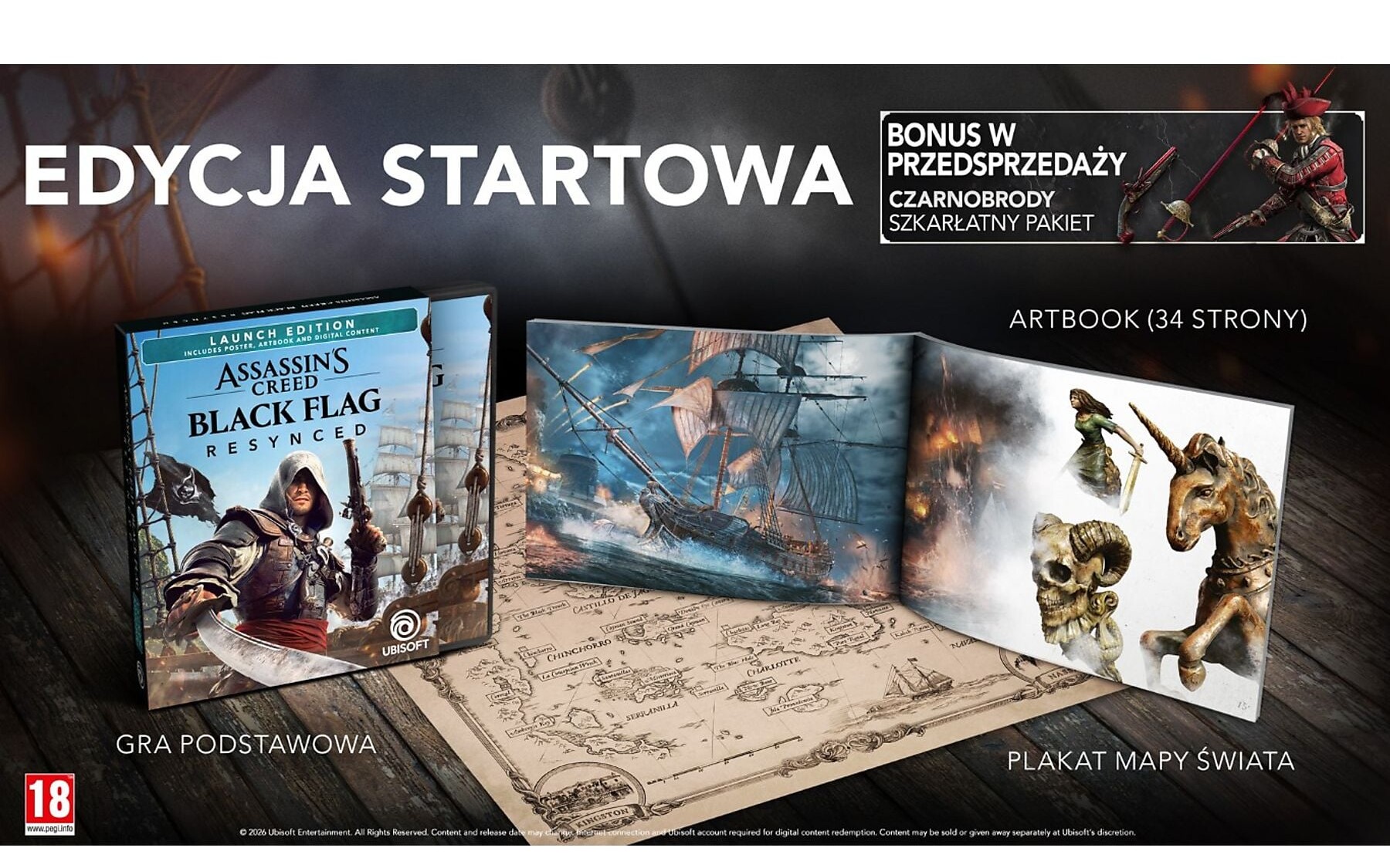 Piękne wydanie Assassin's Creed Black Flag na PS5 i XSX z mapą i artbookiem (36 stron) za 249 zł na PS5 i XSX