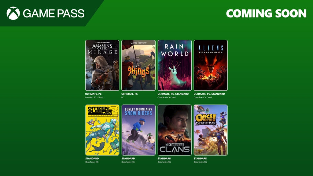 Game Pass, sierpień 2025