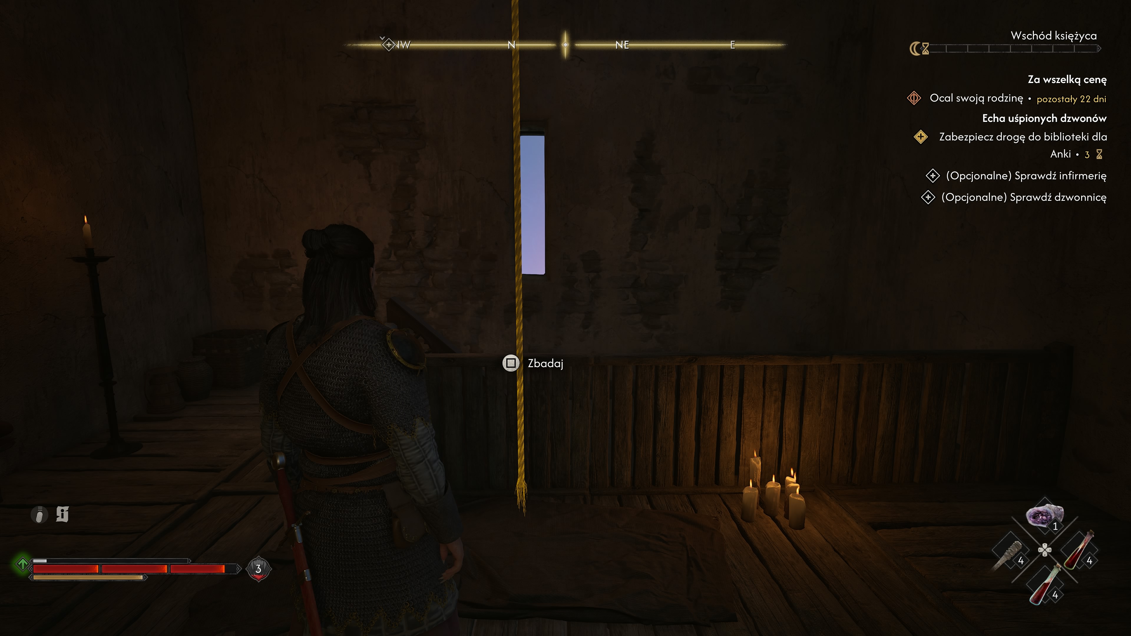 The Blood of Dawnwalker - Echa uśpionych dzwonów: Anca, klasztor, Leonica, biblioteka, kaplica, dzwonnica, infimeria, klucze, katakumby