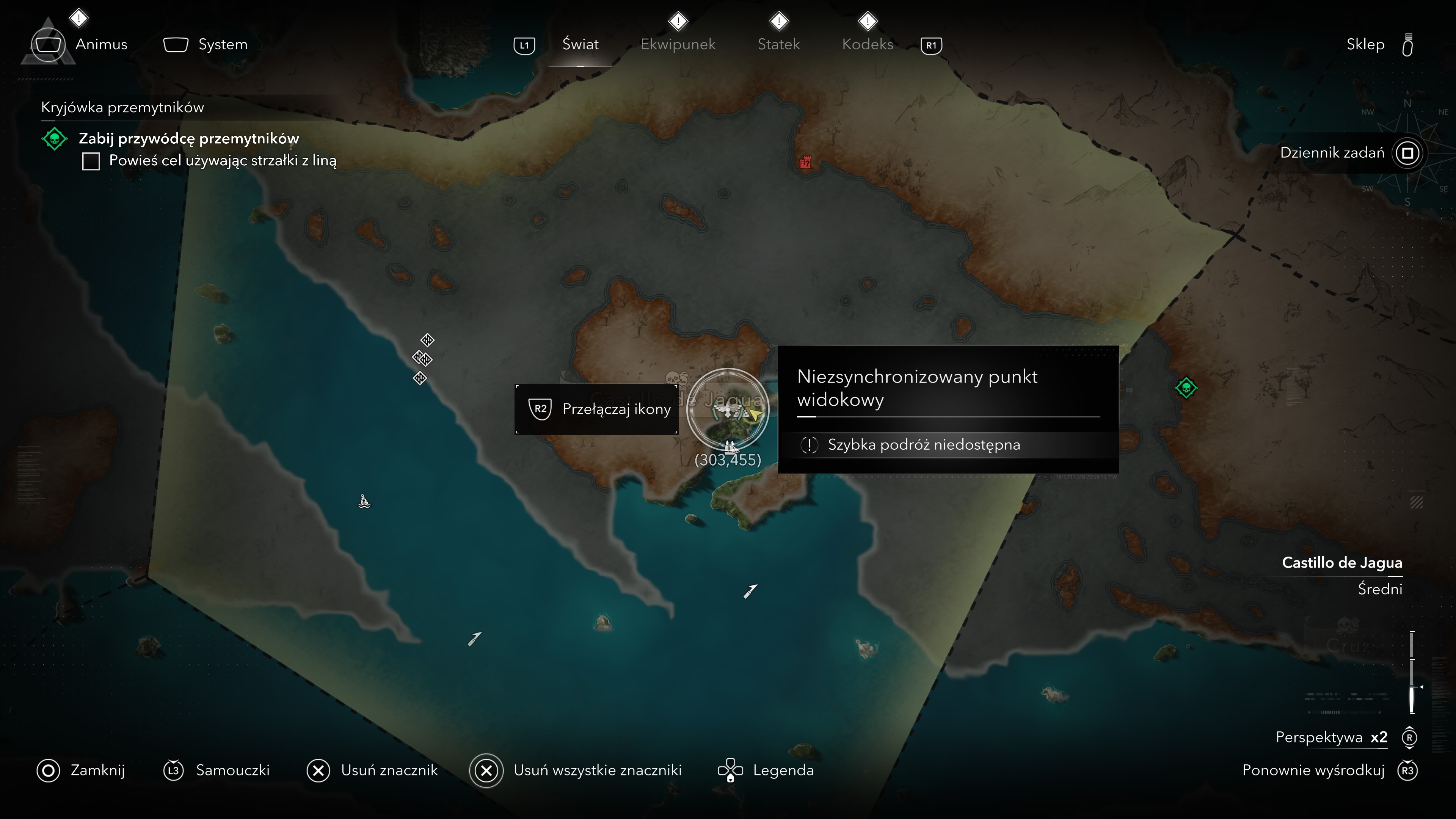 Assassin's Creed Black Flag Resynced - Wieże synchronizacyjne, punkty widokowe na Pinos Isle