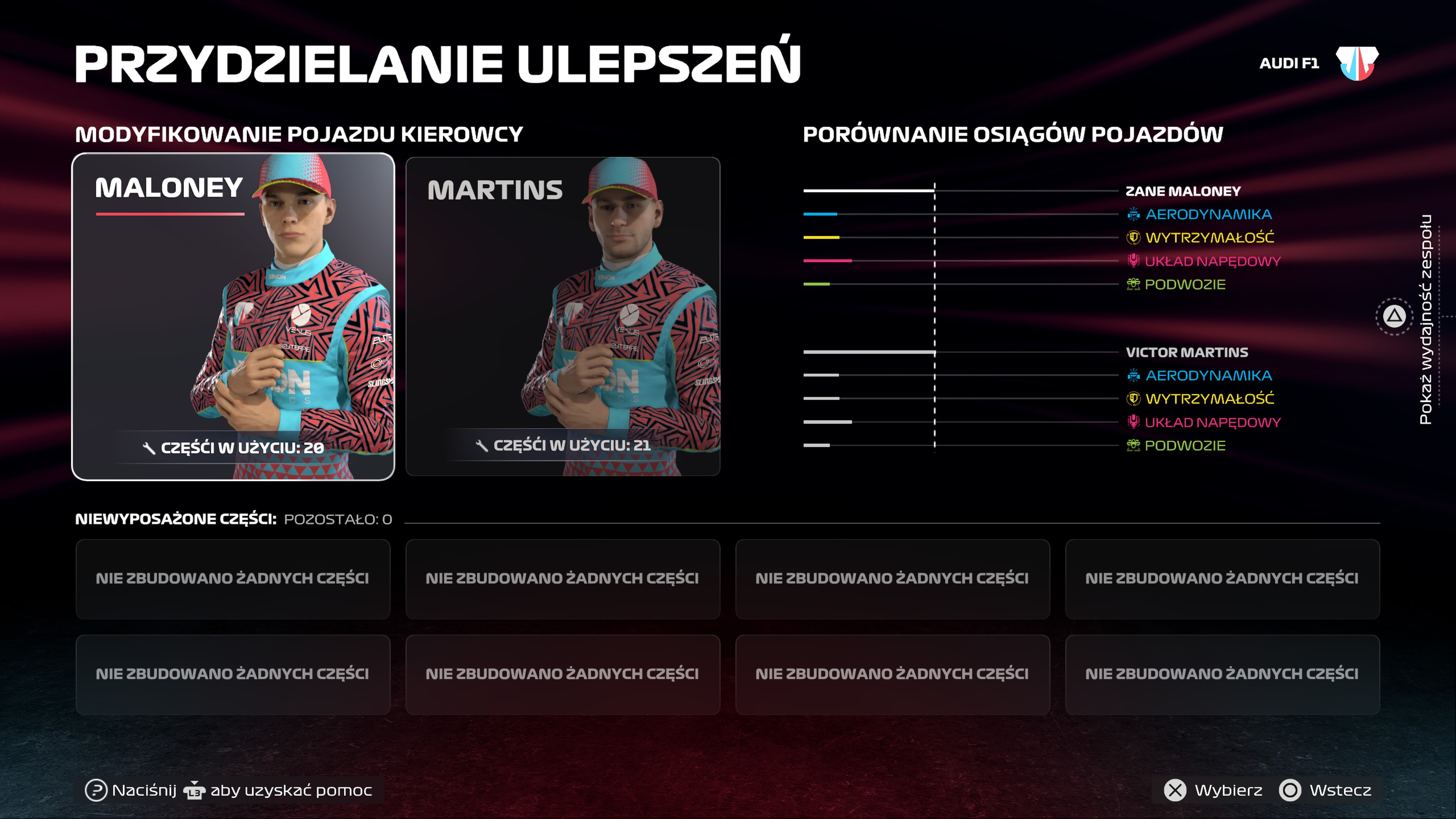 F1 25 - Komponenty w MyTeam: kary, zużycie silnika i części, modyfikacje