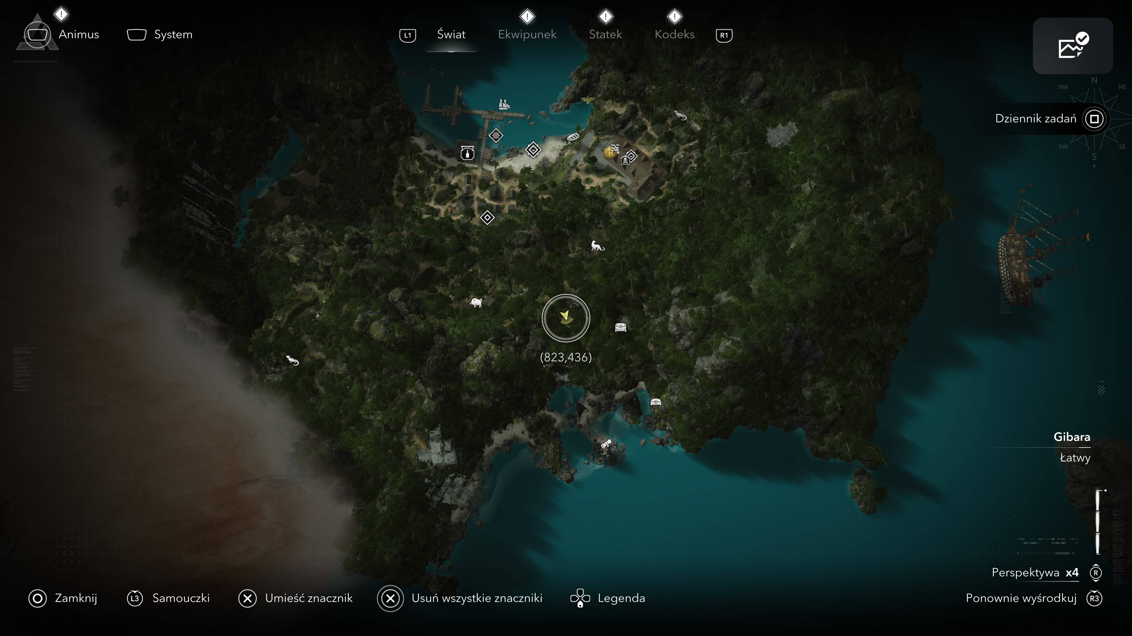 Assassin's Creed Black Flag Resynced - Karty z szantami na Wyspa Inagui