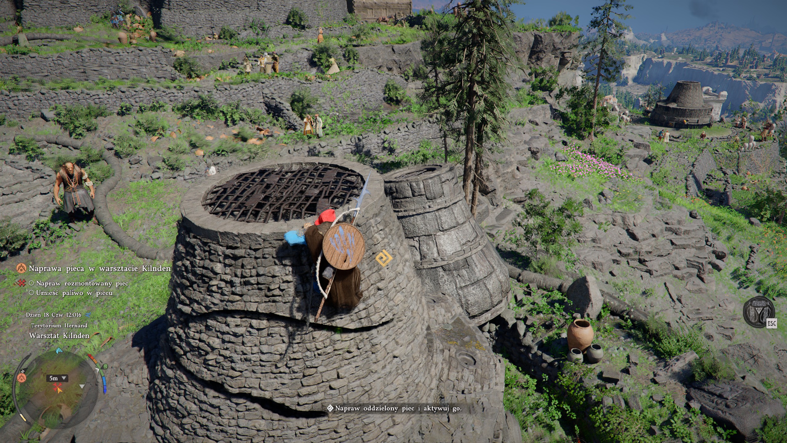 Crimson Desert - Warsztat Klinden: Grimnir, naprawa pieca, pradawny generator, odłączony, rozmontowany, paliwo