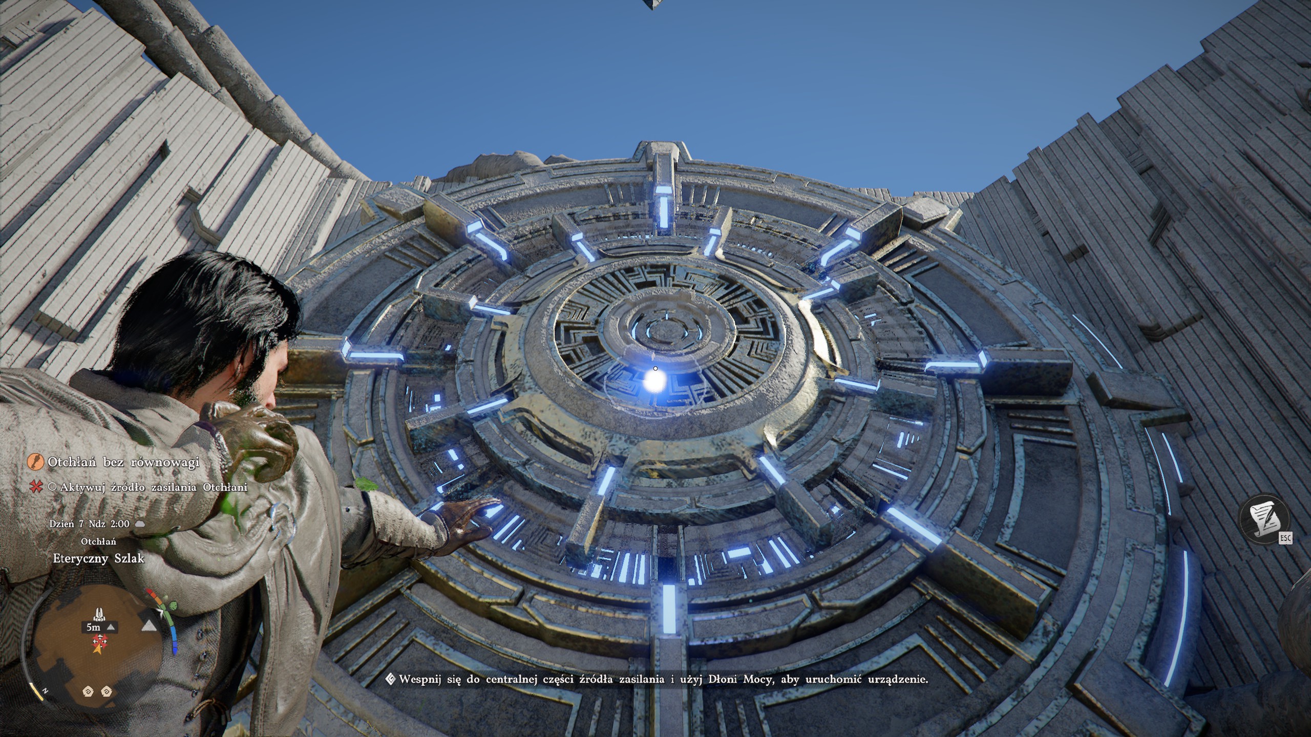 Crimson Desert - Otchłań bez równowagi: brama niebiańskiego szlaku, most, platformy, ściana, dłoń mocy