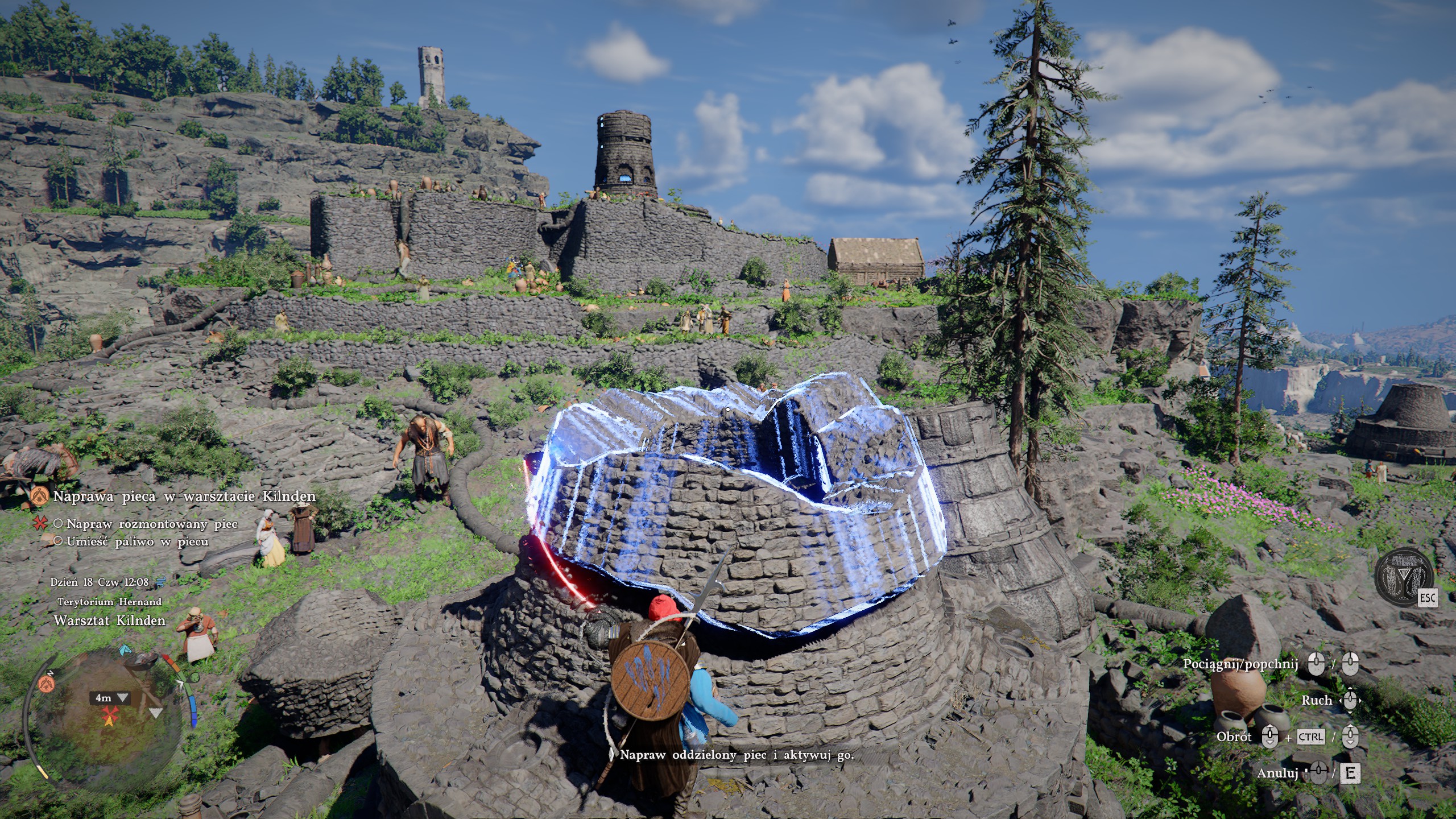 Crimson Desert - Warsztat Klinden: Grimnir, naprawa pieca, pradawny generator, odłączony, rozmontowany, paliwo