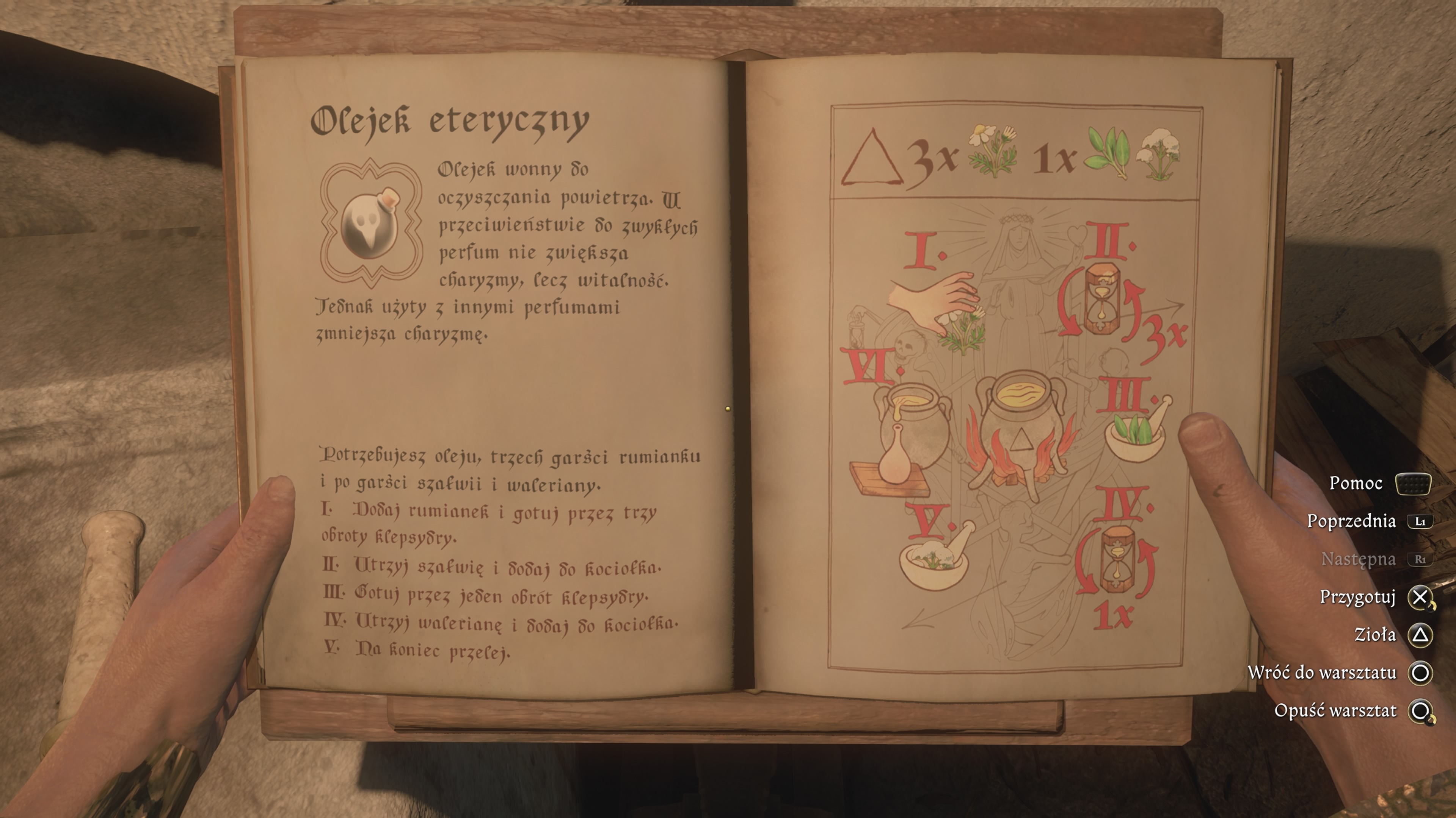 Kingdom Come Deliverance 2 - Chroń nas ode złego: maska morowa, wonny olejek, sznur, skóra, mięta, szałwia